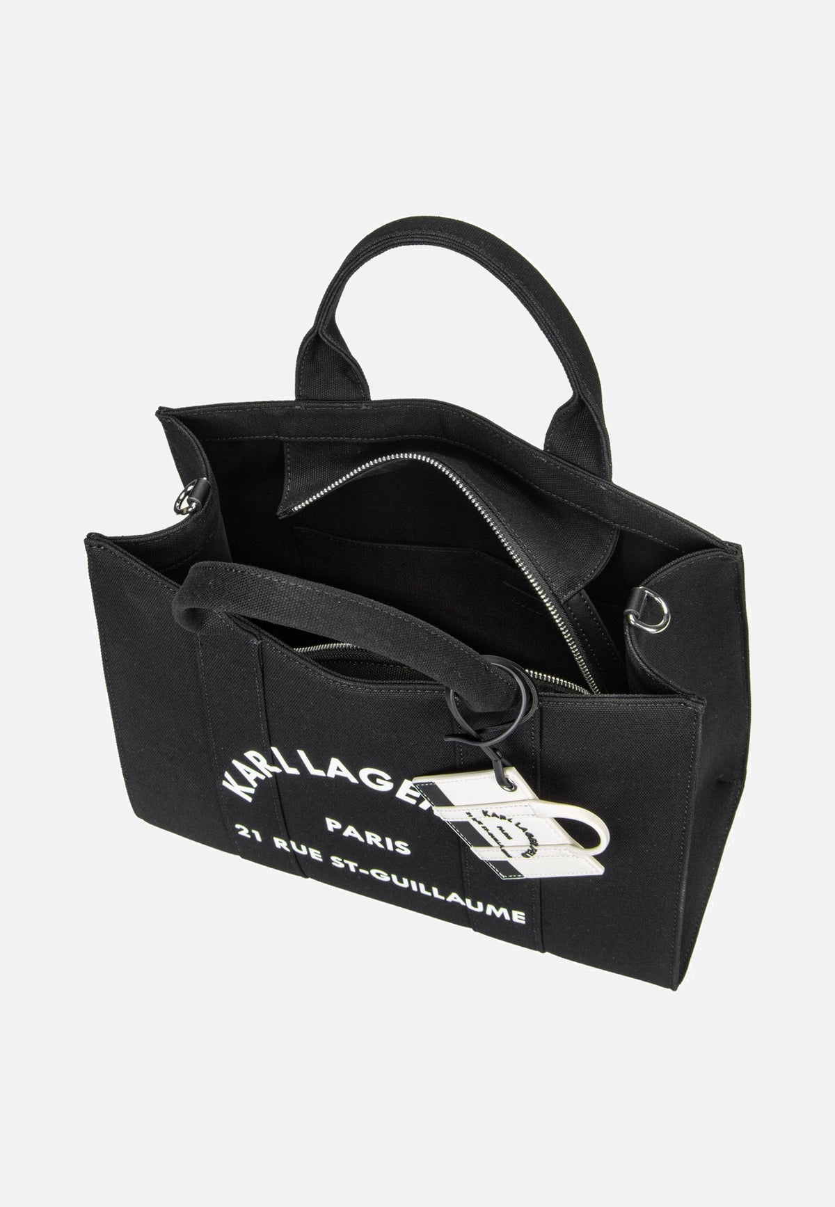 Karl Lagerfeld K/Rsg Square Medium Tote With Charm Black  Tote Bag