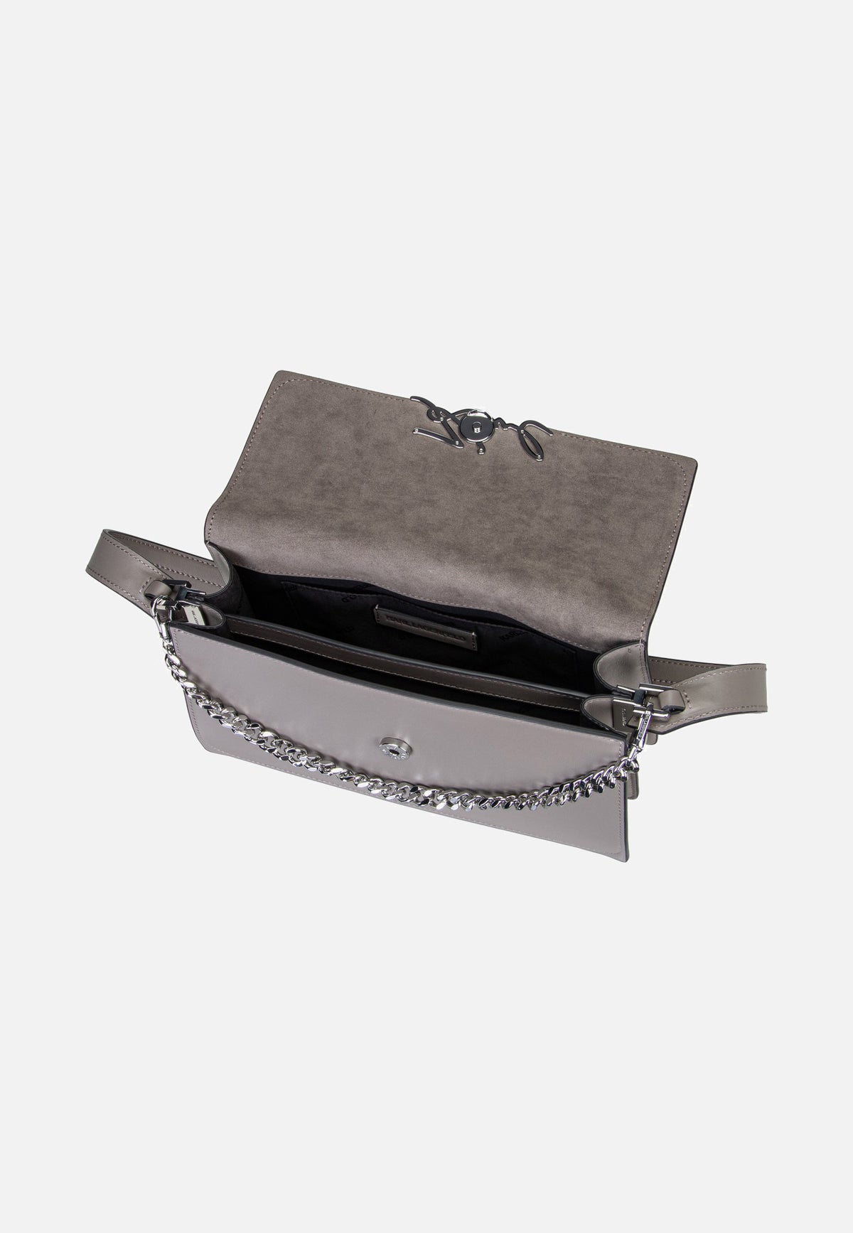 Karl Lagerfeld K/Signature Medium Flap Shb Ash Grey  Evening Bag