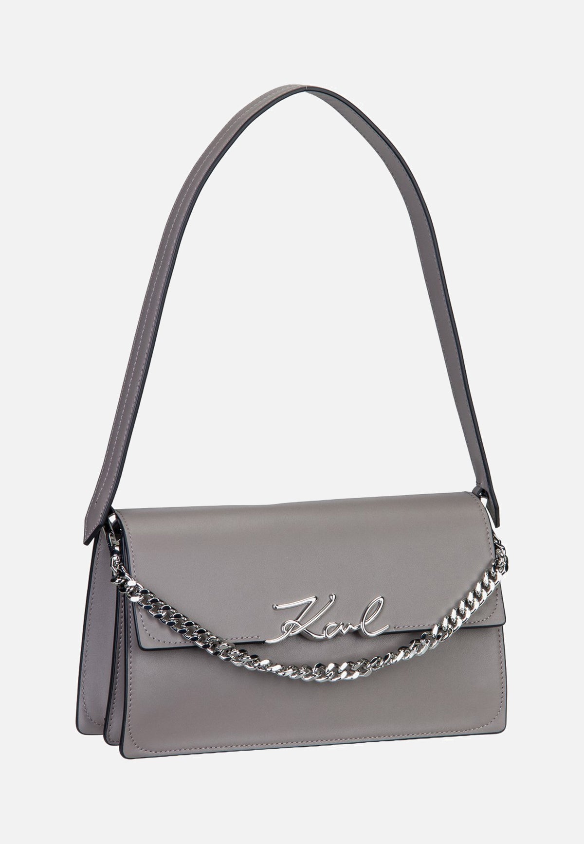 Karl Lagerfeld K/Signature Medium Flap Shb Ash Grey  Evening Bag