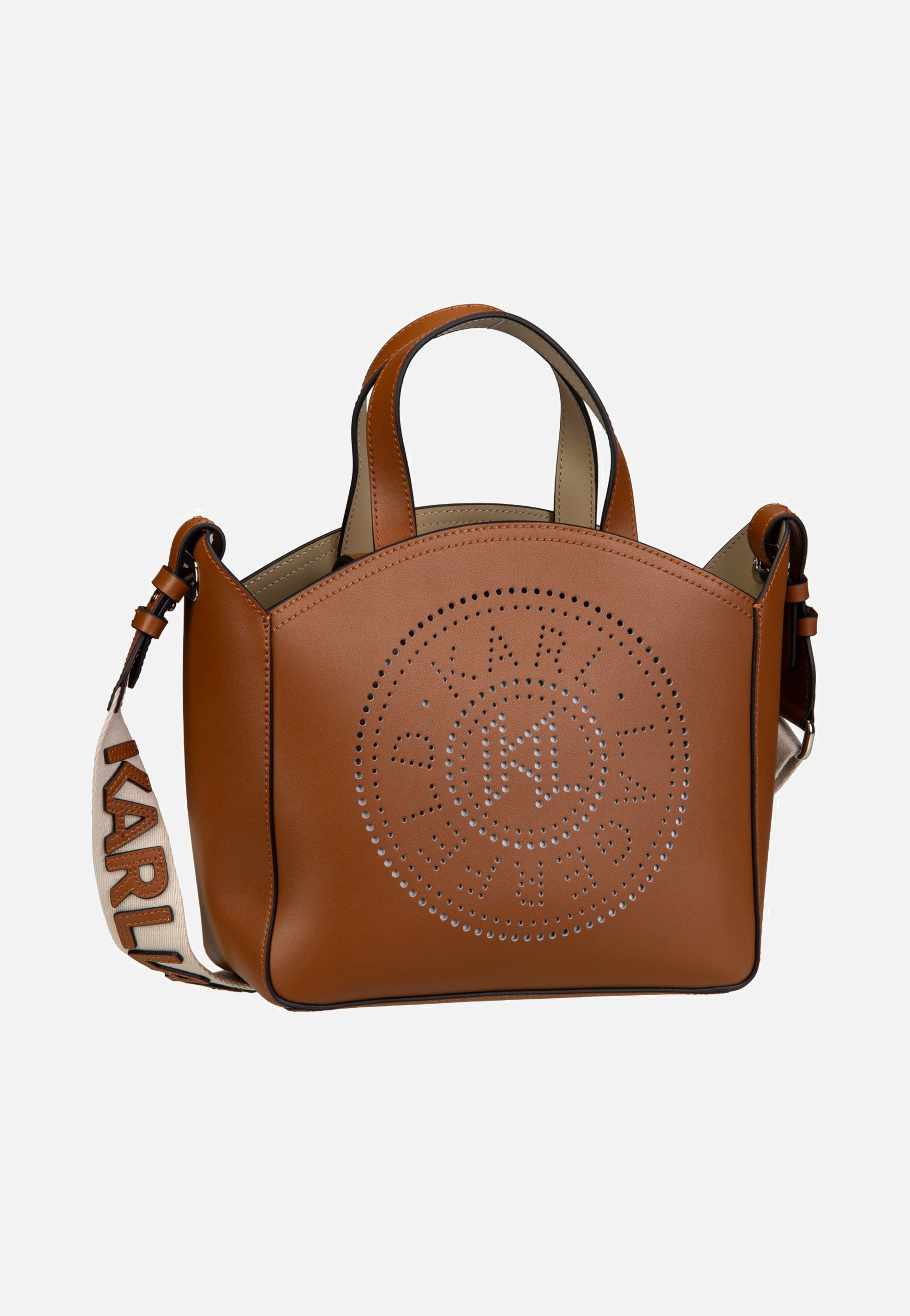 Karl Lagerfeld - K/Circle SM Perforated 30058 Dark Tan - Handle Bag | Neutral-Image