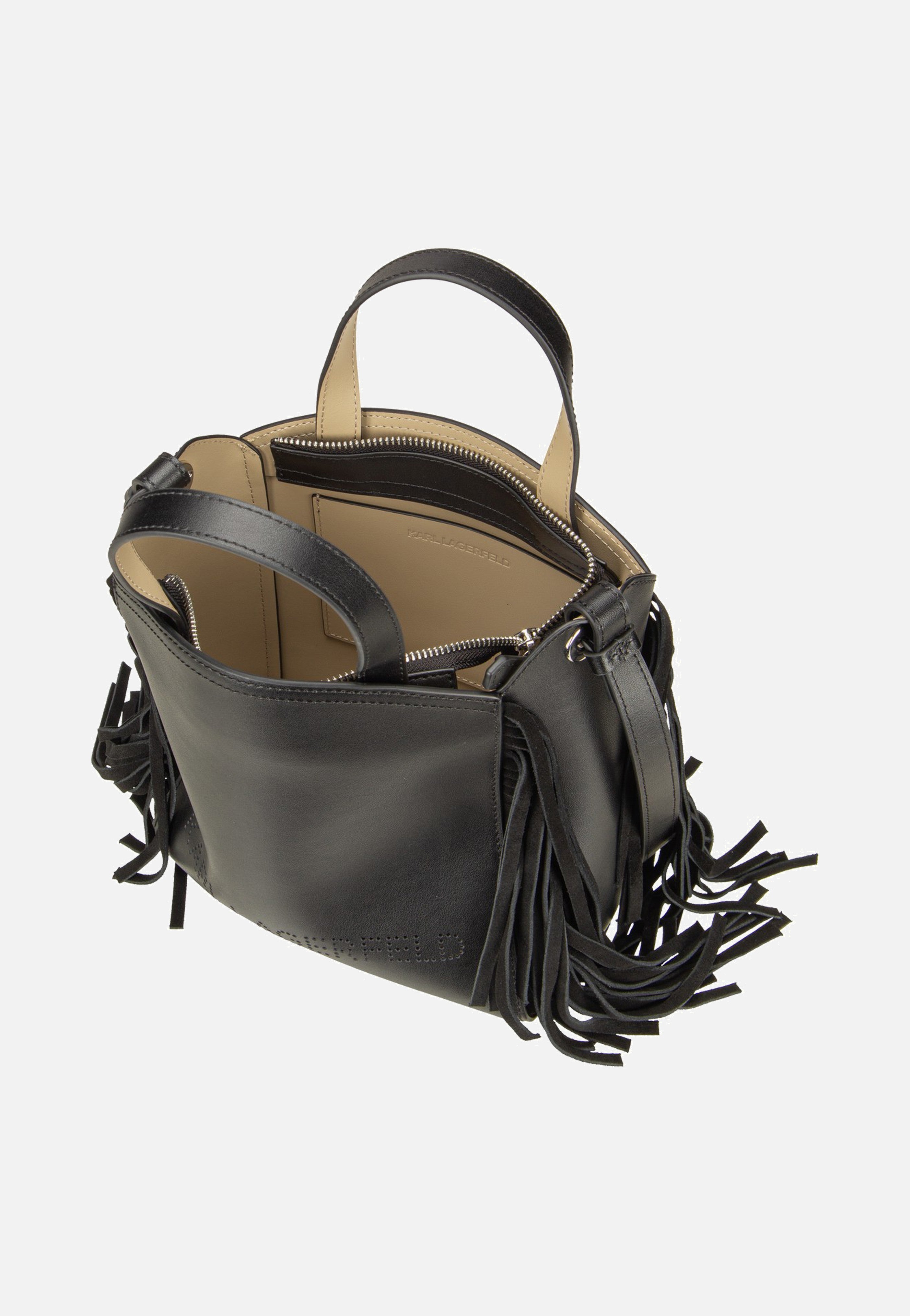 Karl Lagerfeld - K/Circle SM Zip Tote Fringes Black/Nickel - Tote Bag | Neutral-Image