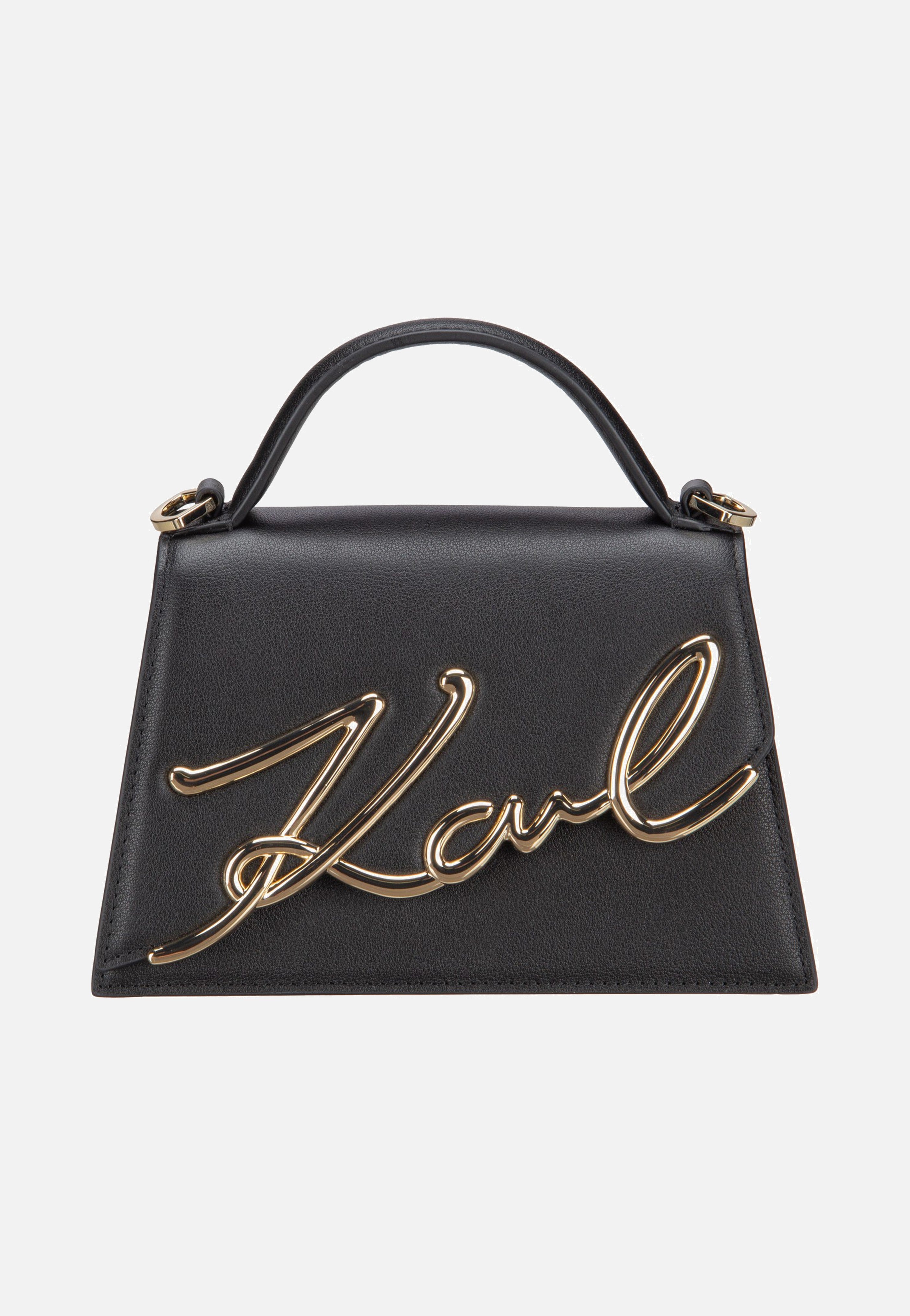 Karl Lagerfeld K/Signature 2.0 SM Black/Gold Handle Bag