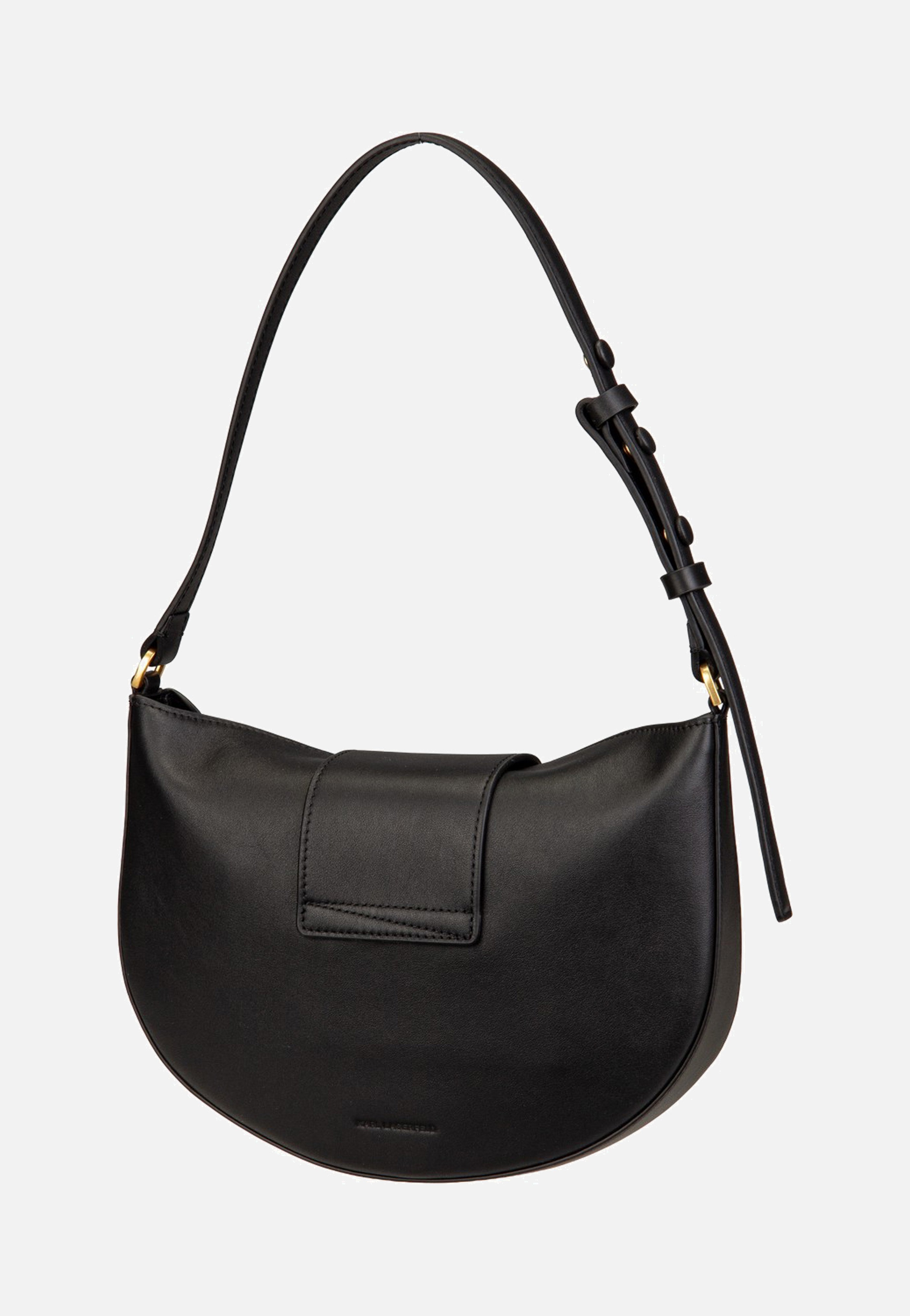 Karl Lagerfeld K/Signature FL Halfmoon SHB Black/Gold Shoulder Bag