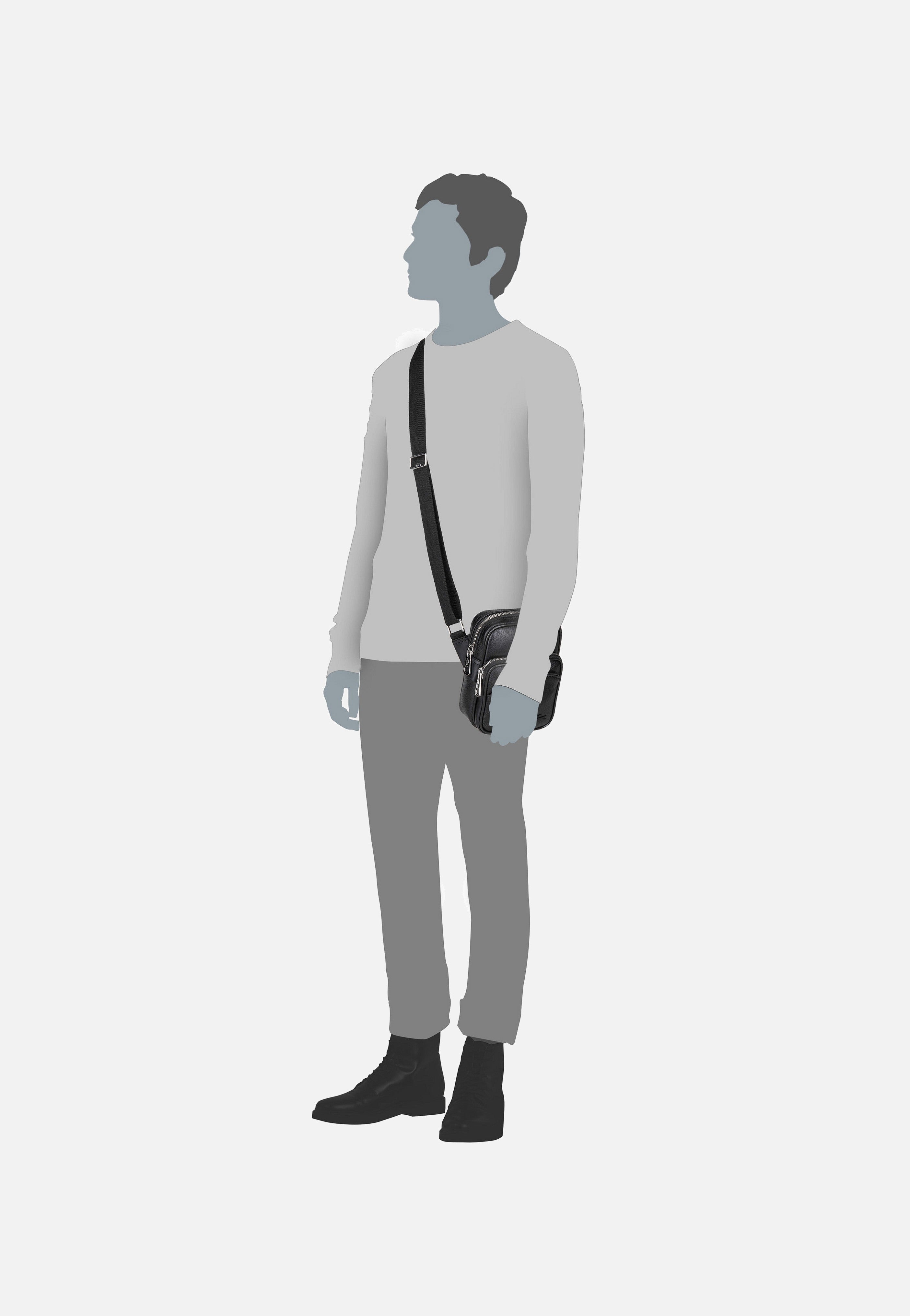 Lacoste - Small Angy Grain NH4563GY Black - Shoulder Bag | Men-Image
