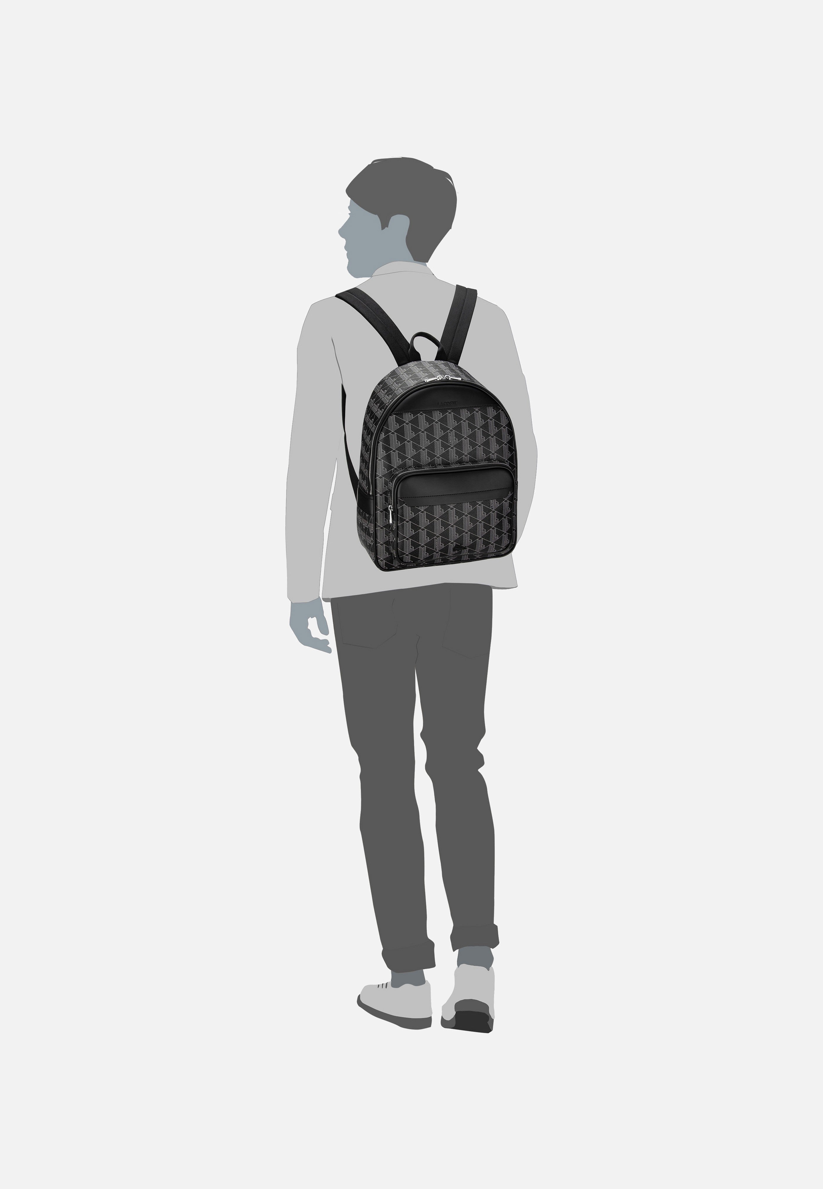 Lacoste - The Blend 3649 Monogram Noir Gris - Backpack | Men-Image