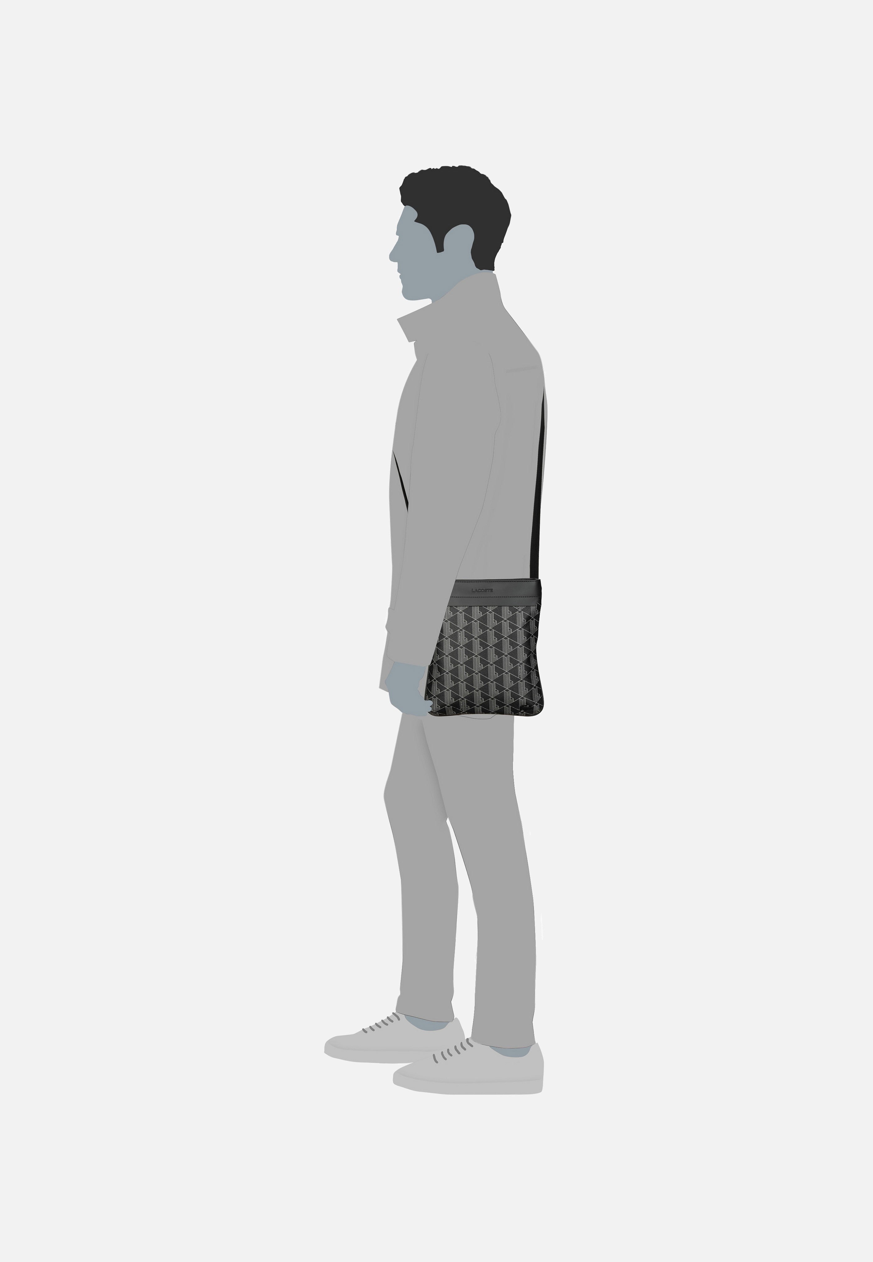 Lacoste - The Blend Flat 4260 Monogram Noir Gris - Pouch Bag | Men-Image