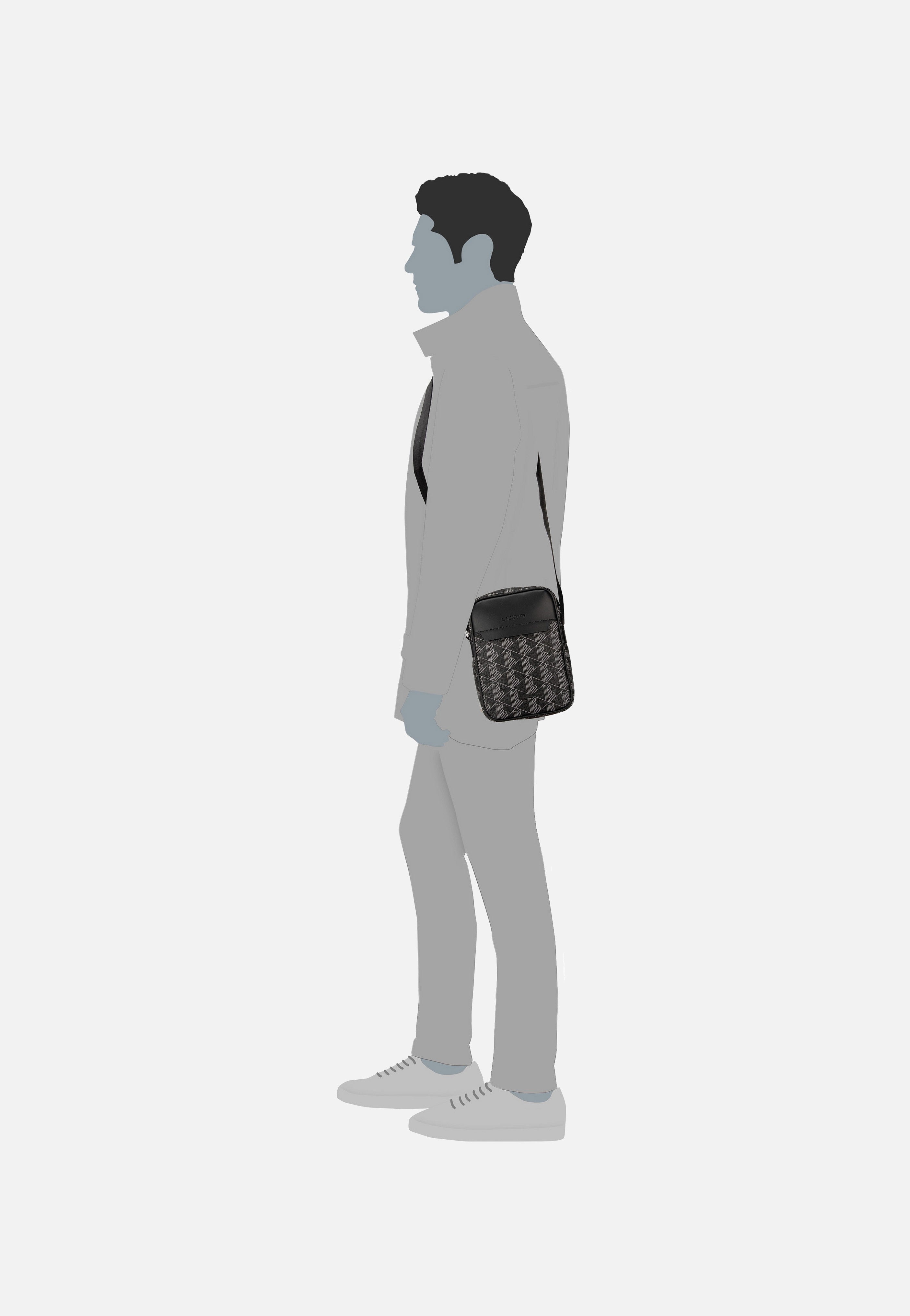 Lacoste The Blend NH4410LX Monogram Noir Gris Crossbody Bag