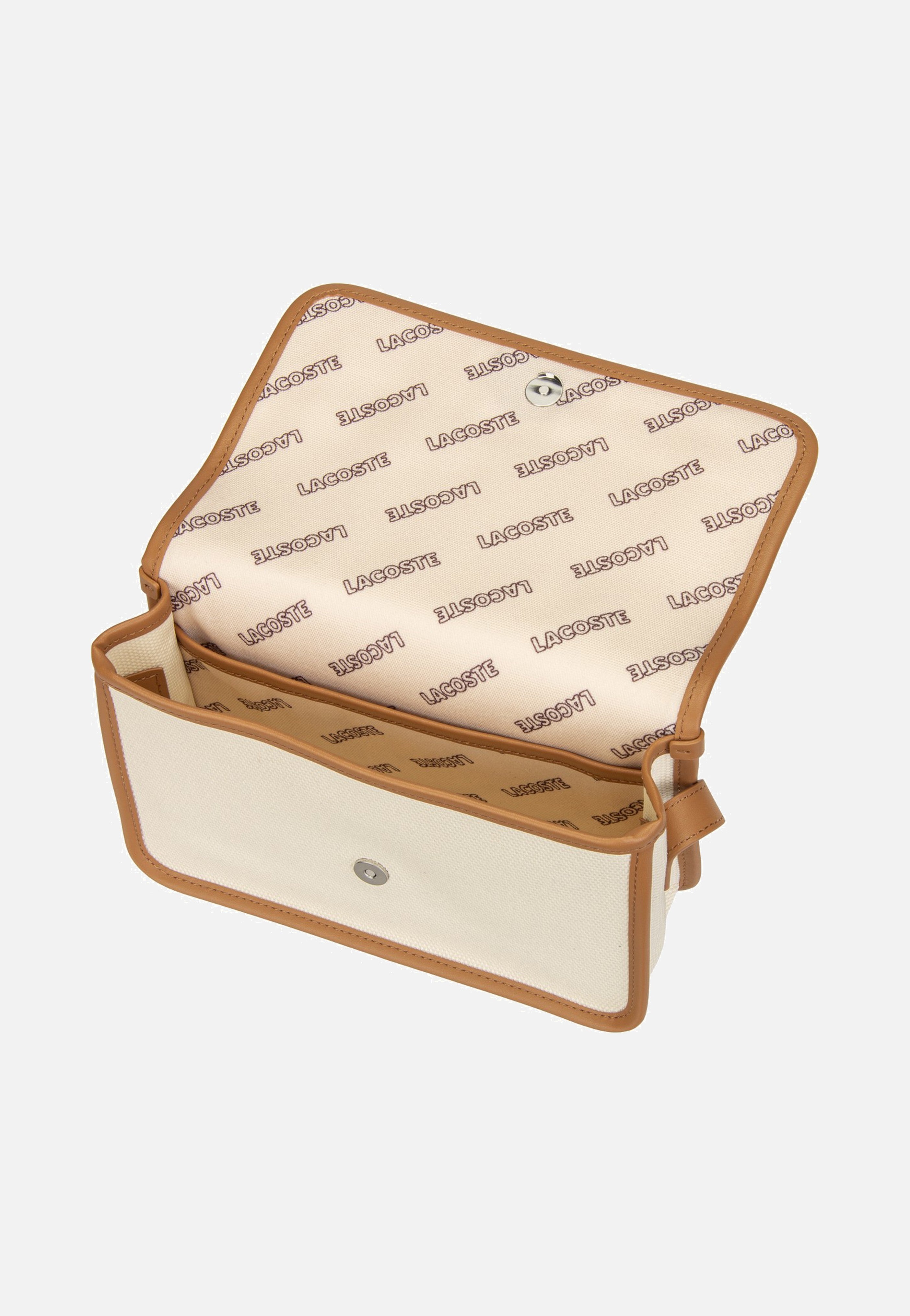 Lacoste Heritage Canvas Crossover Natural Tan Crossbody Bag