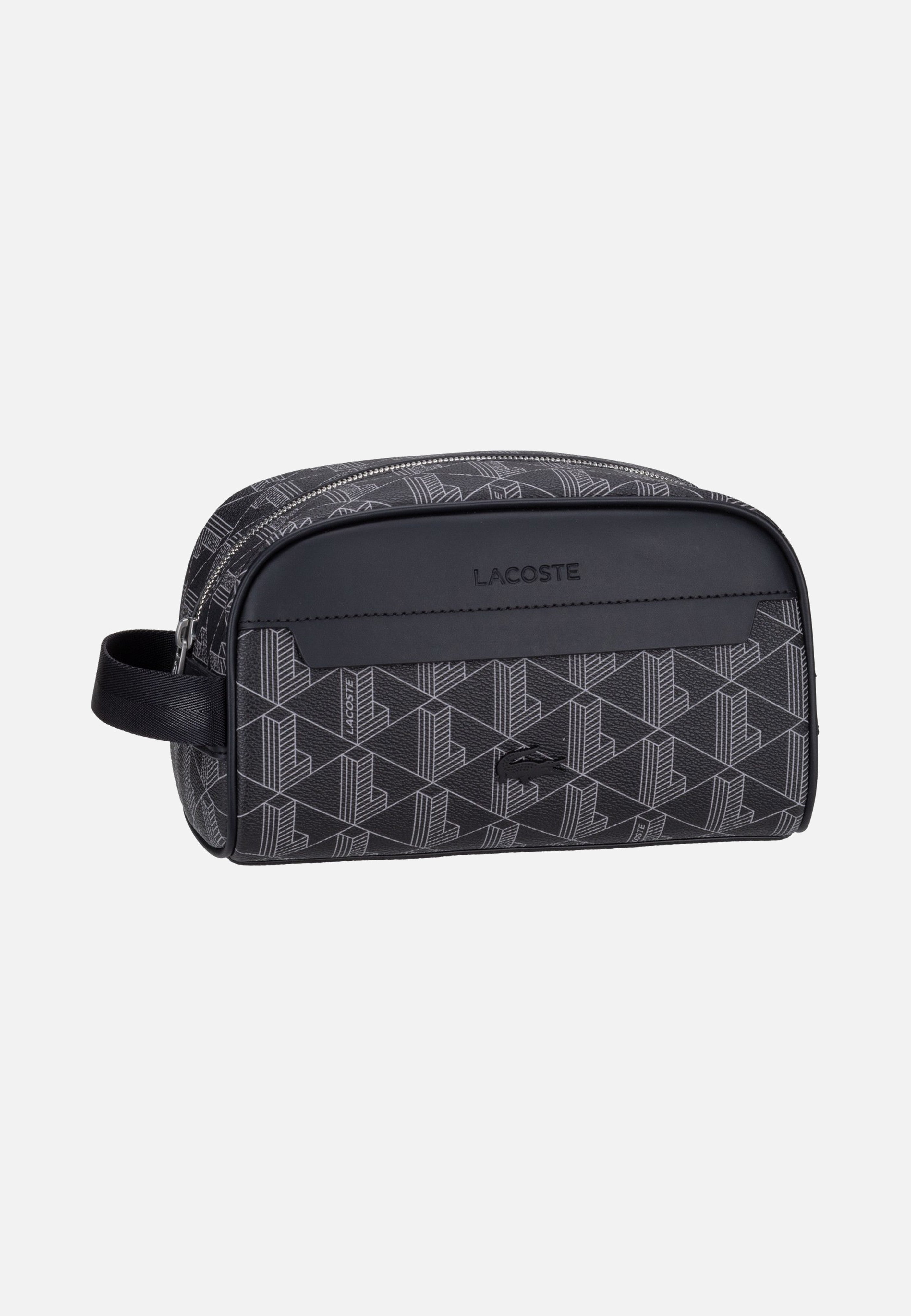 Lacoste The Blend Toilet Kit 4582 Monogram Noir Gris Toiletry Bag
