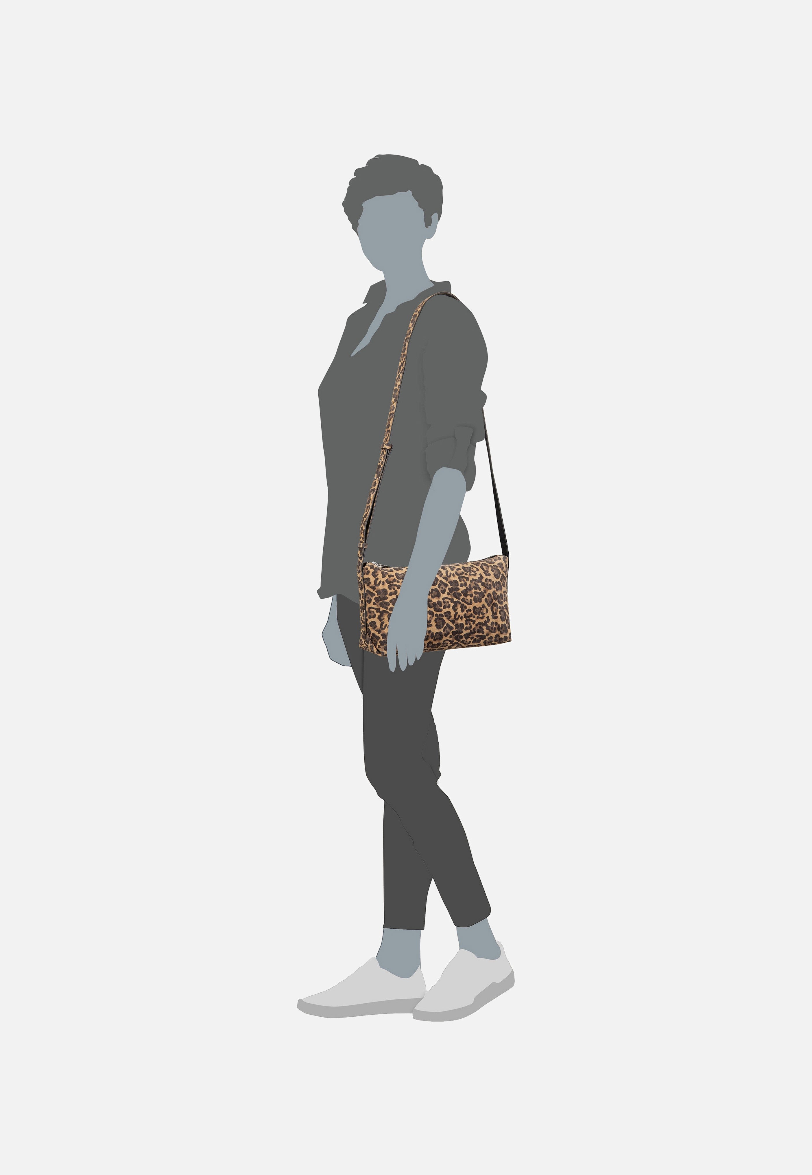 Liebeskind Berlin Elvira CB M Leo Suede Beige Crossbody Bag