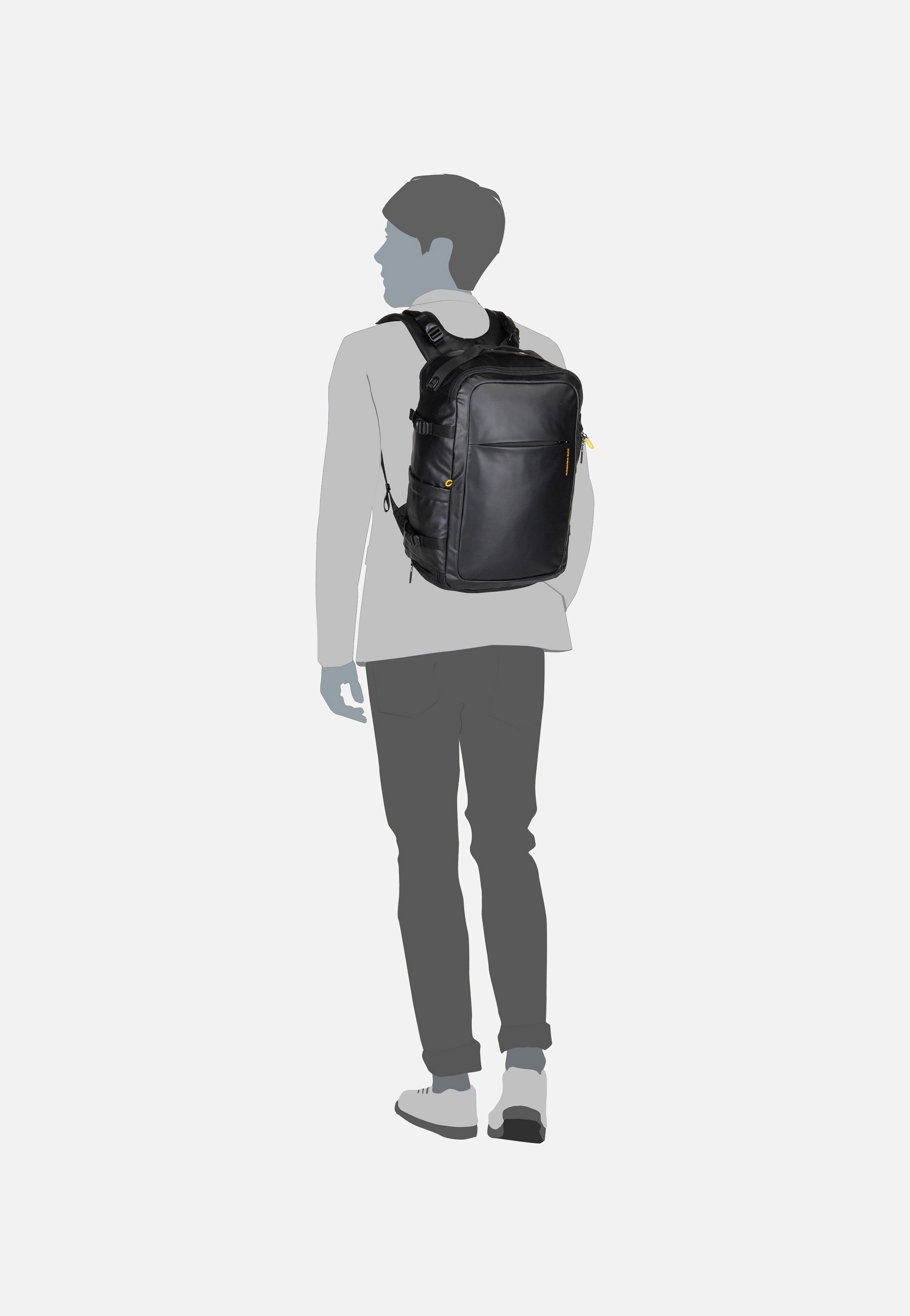 Mandarina Duck Eco Coated OST06 Black Travel Backpack