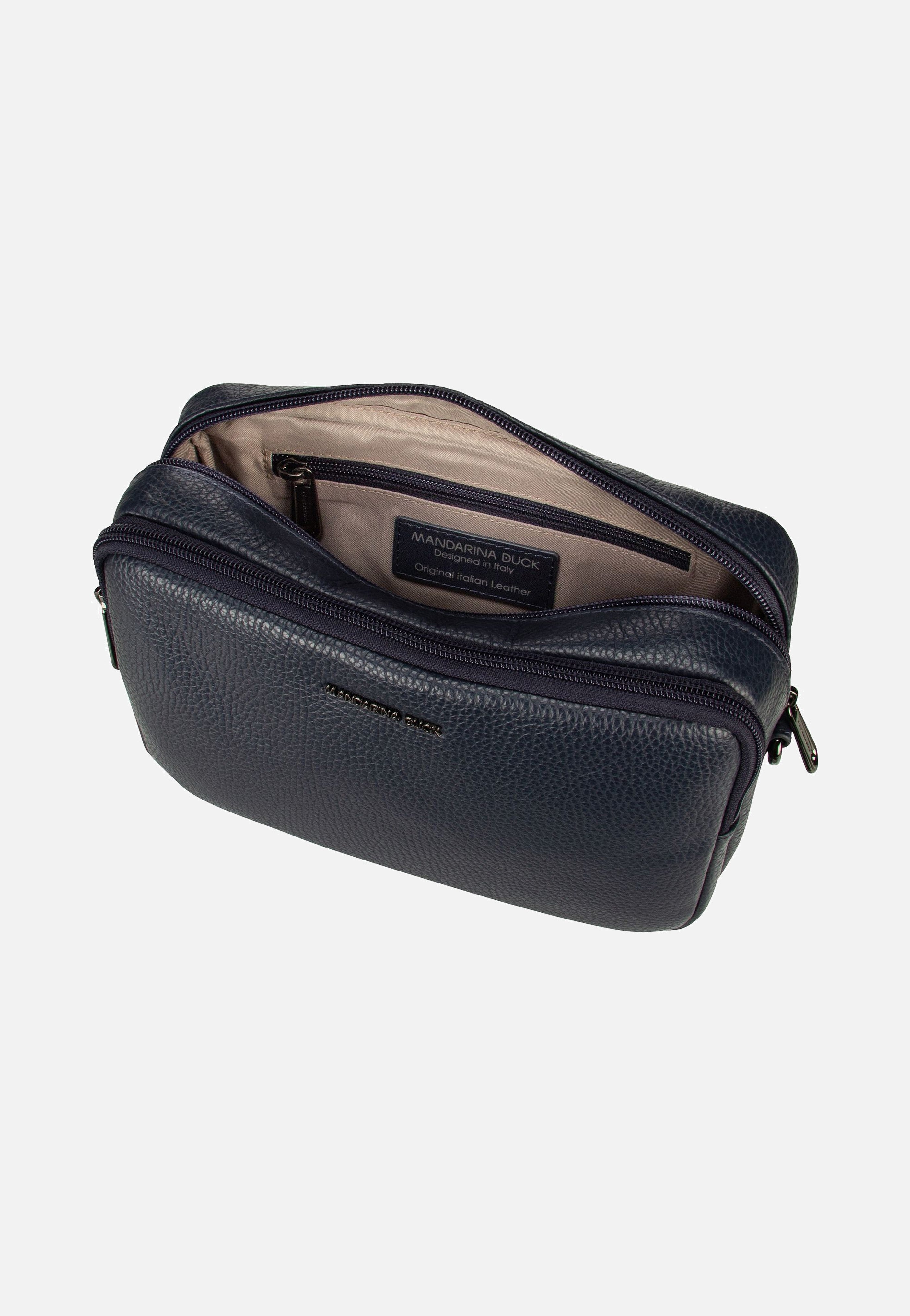 Mandarina Duck Mellow Leather Camera Case FZT11 Dress Blue Crossbody Bag