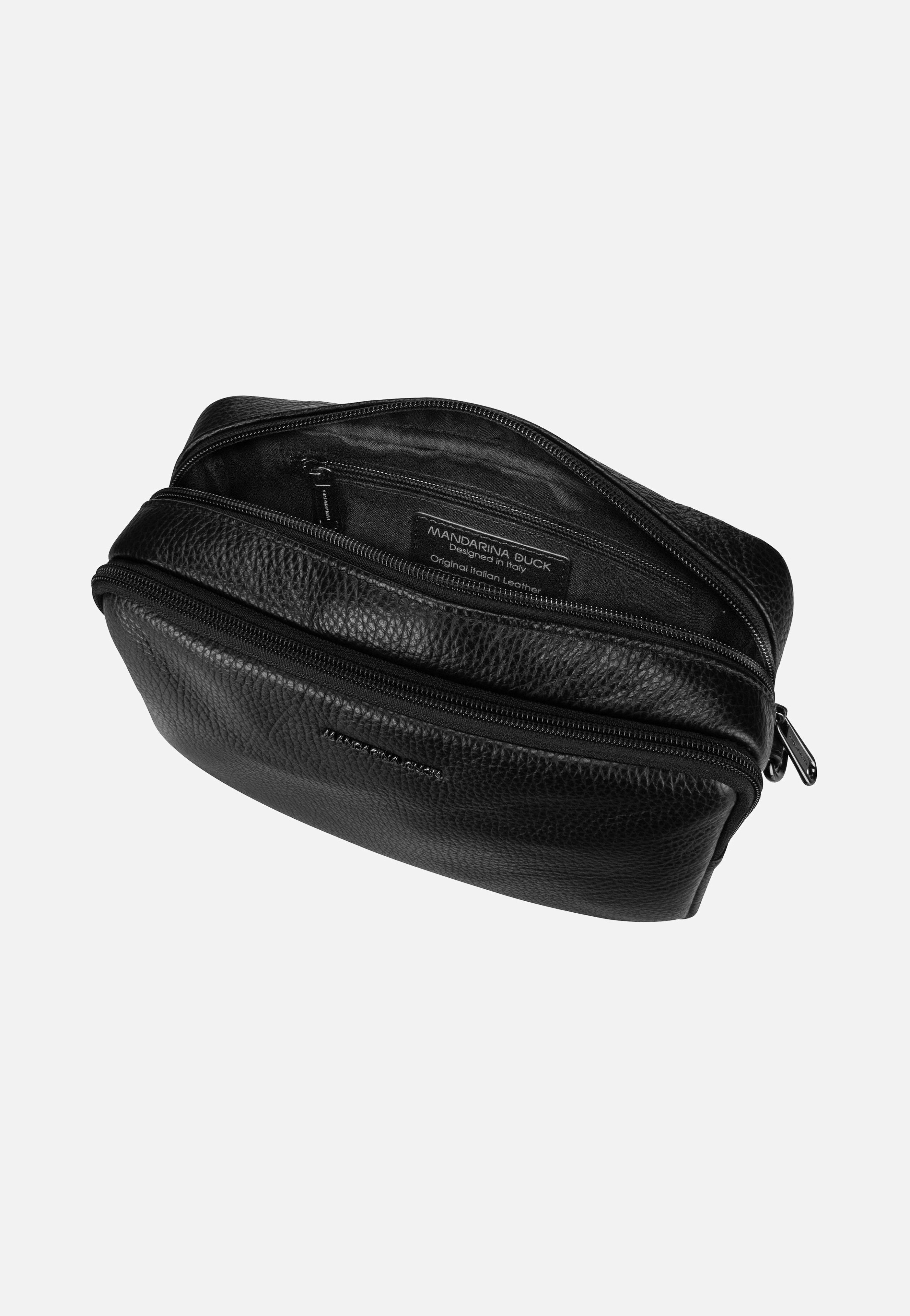 Mandarina Duck Mellow Leather Camera Case FZT11 Nero Crossbody Bag