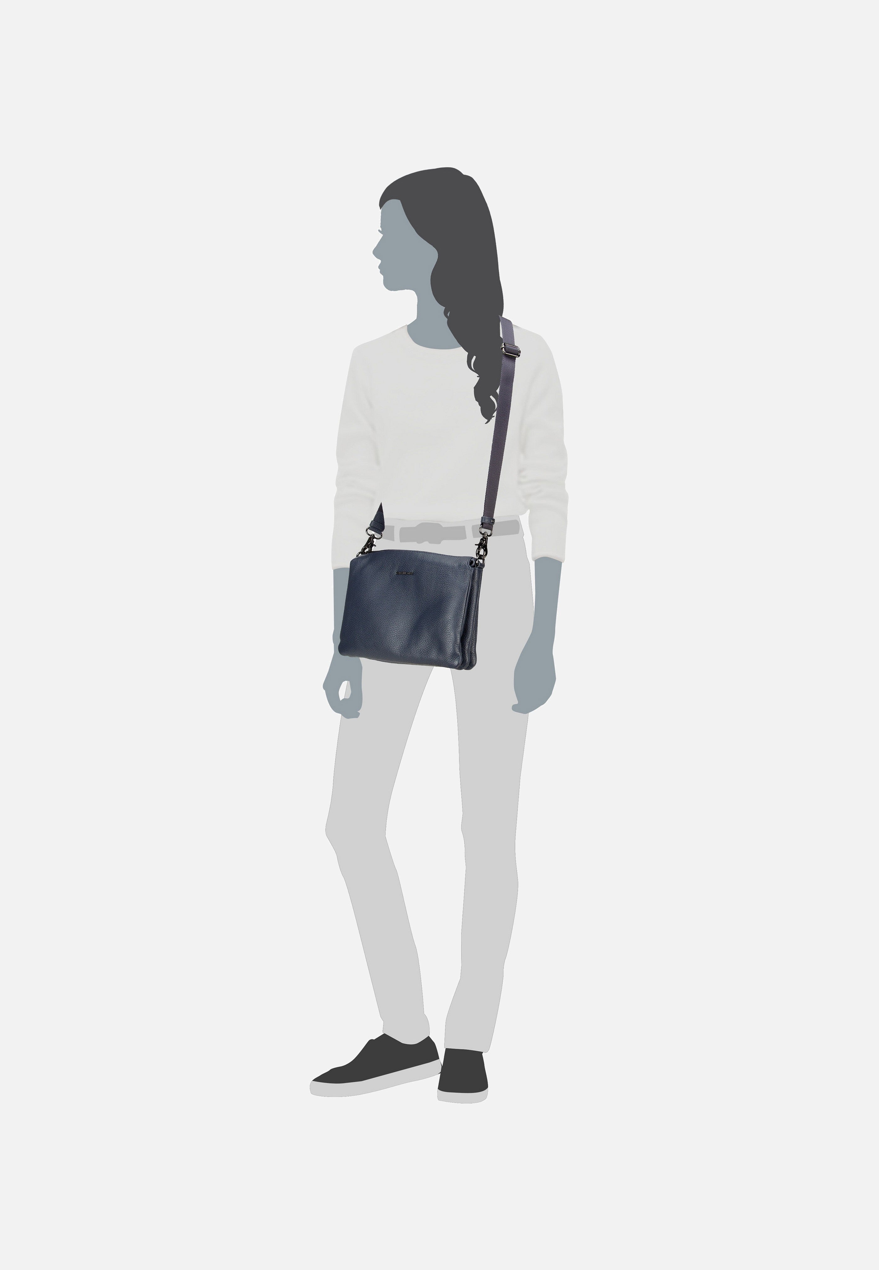 Mandarina Duck Mellow Leather FZT12 Dress Blue Crossbody Bag