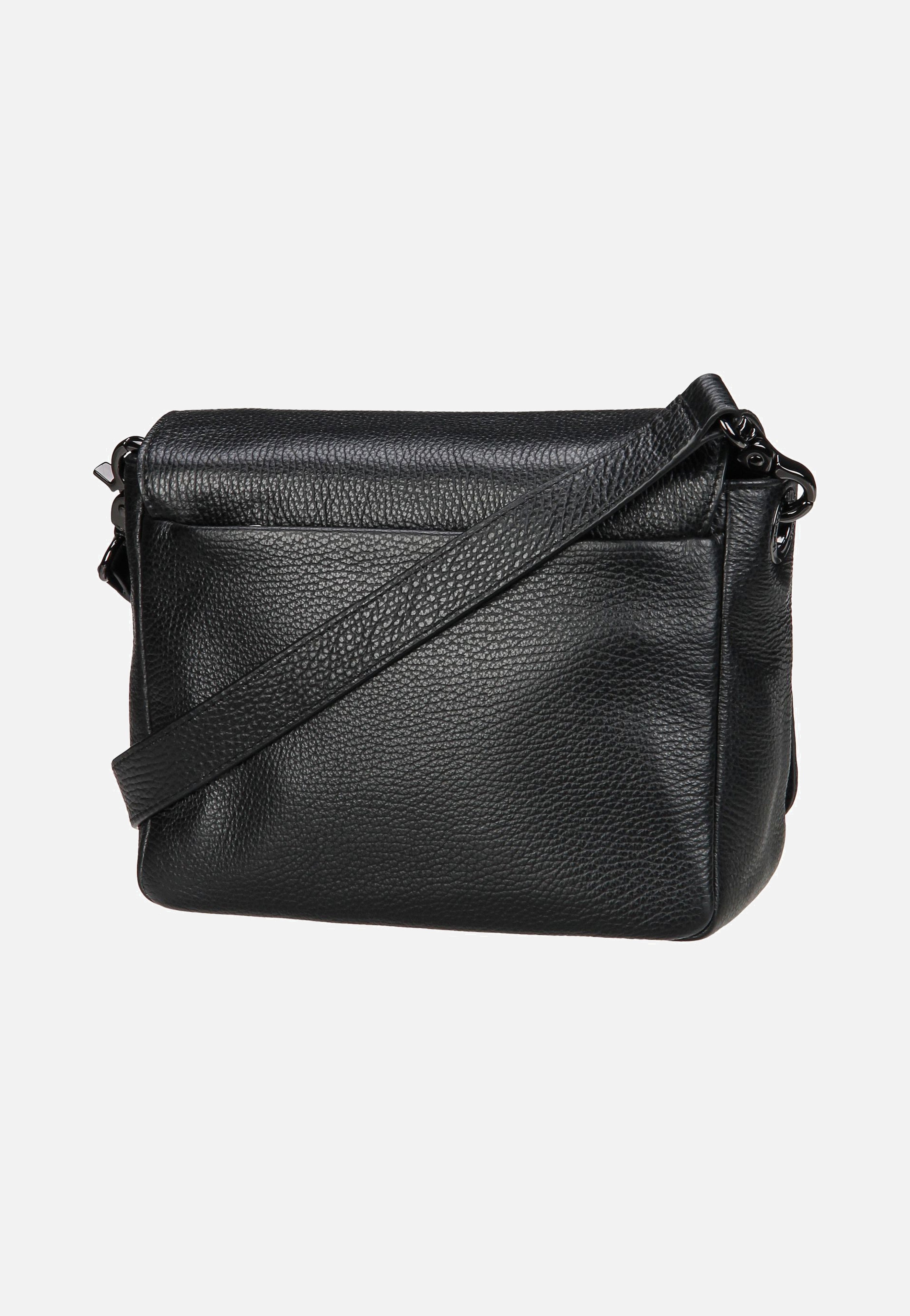Mandarina Duck Mellow Leather Hunting Bag FZT69 Nero Crossbody Bag