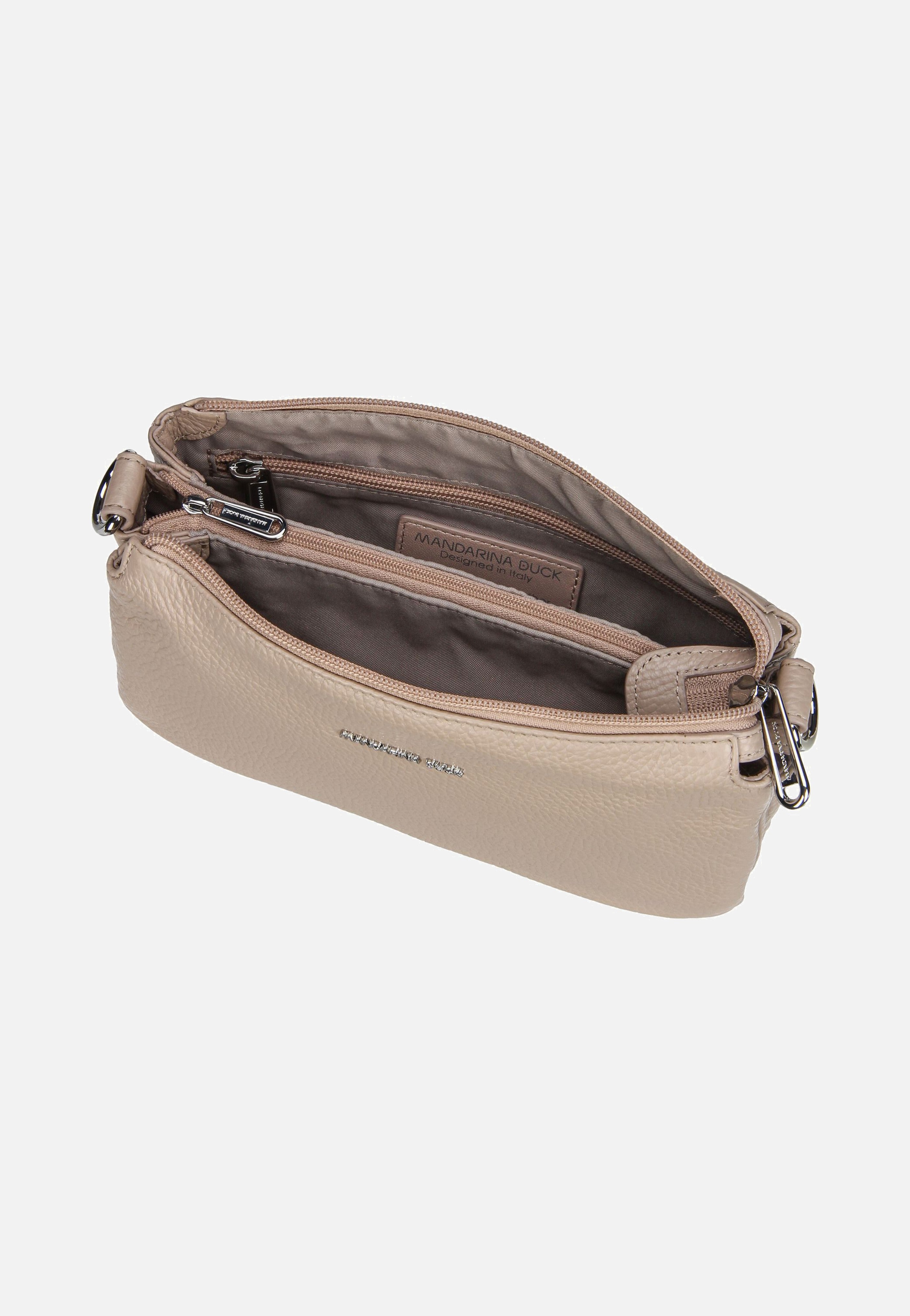 Mandarina Duck Mellow Leather Pochette FZT82 Warm Taupe Crossbody Bag