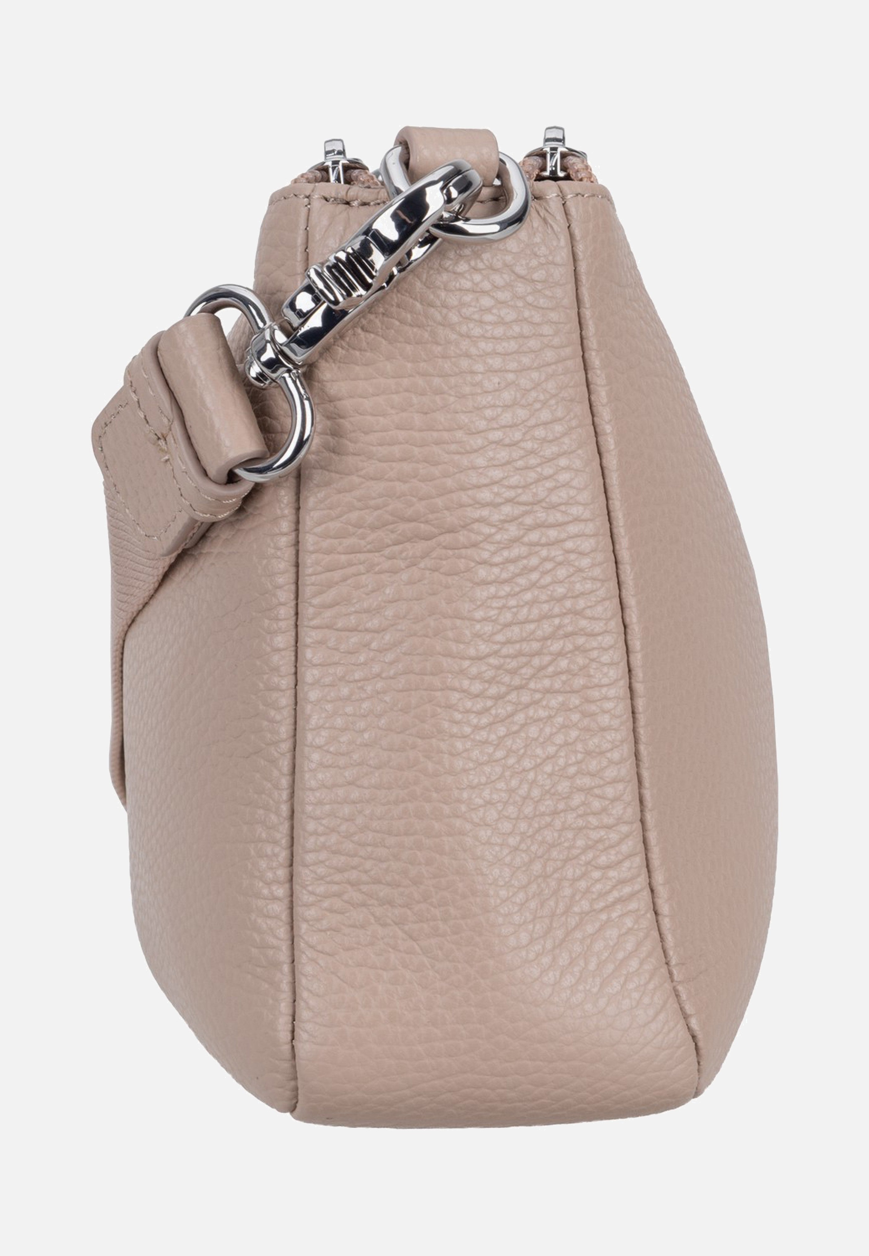 Mandarina Duck Mellow Leather Double Zipped FZTA8 Warm Taupe Evening Bag