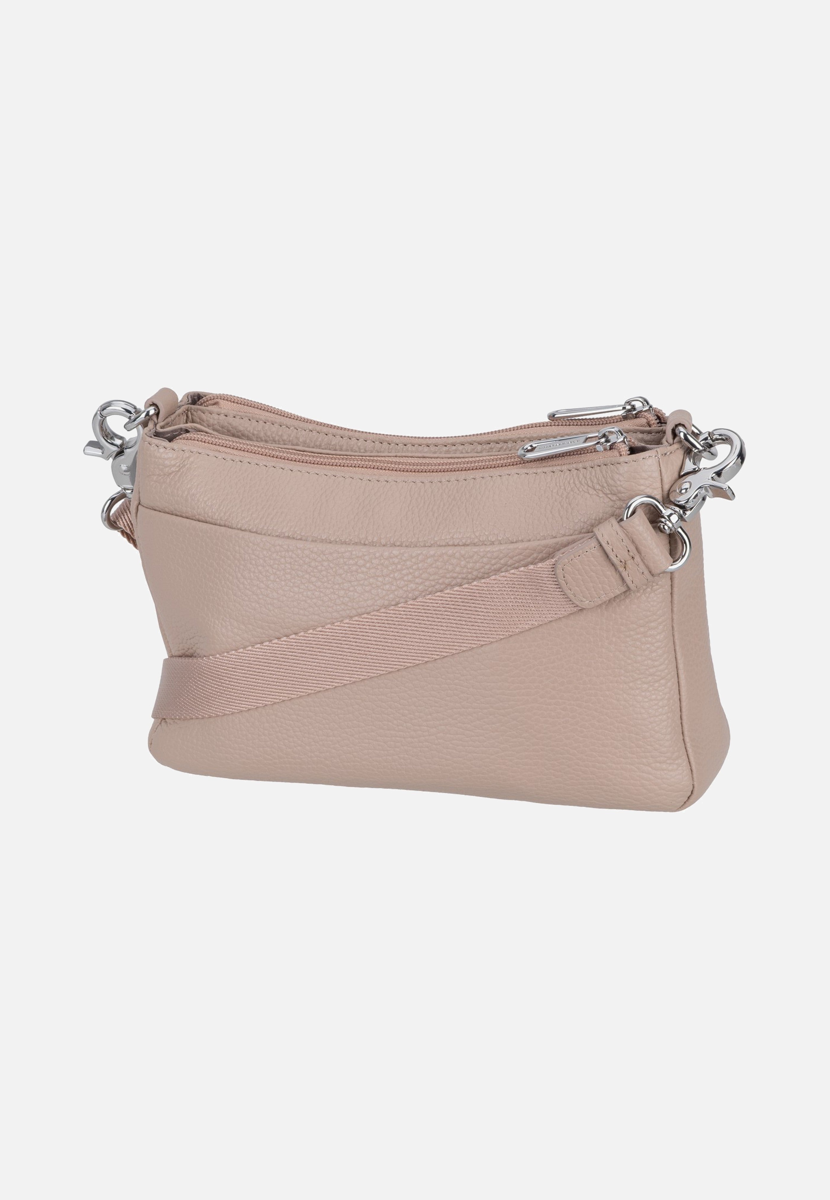 Mandarina Duck Mellow Leather Double Zipped FZTA8 Warm Taupe Evening Bag
