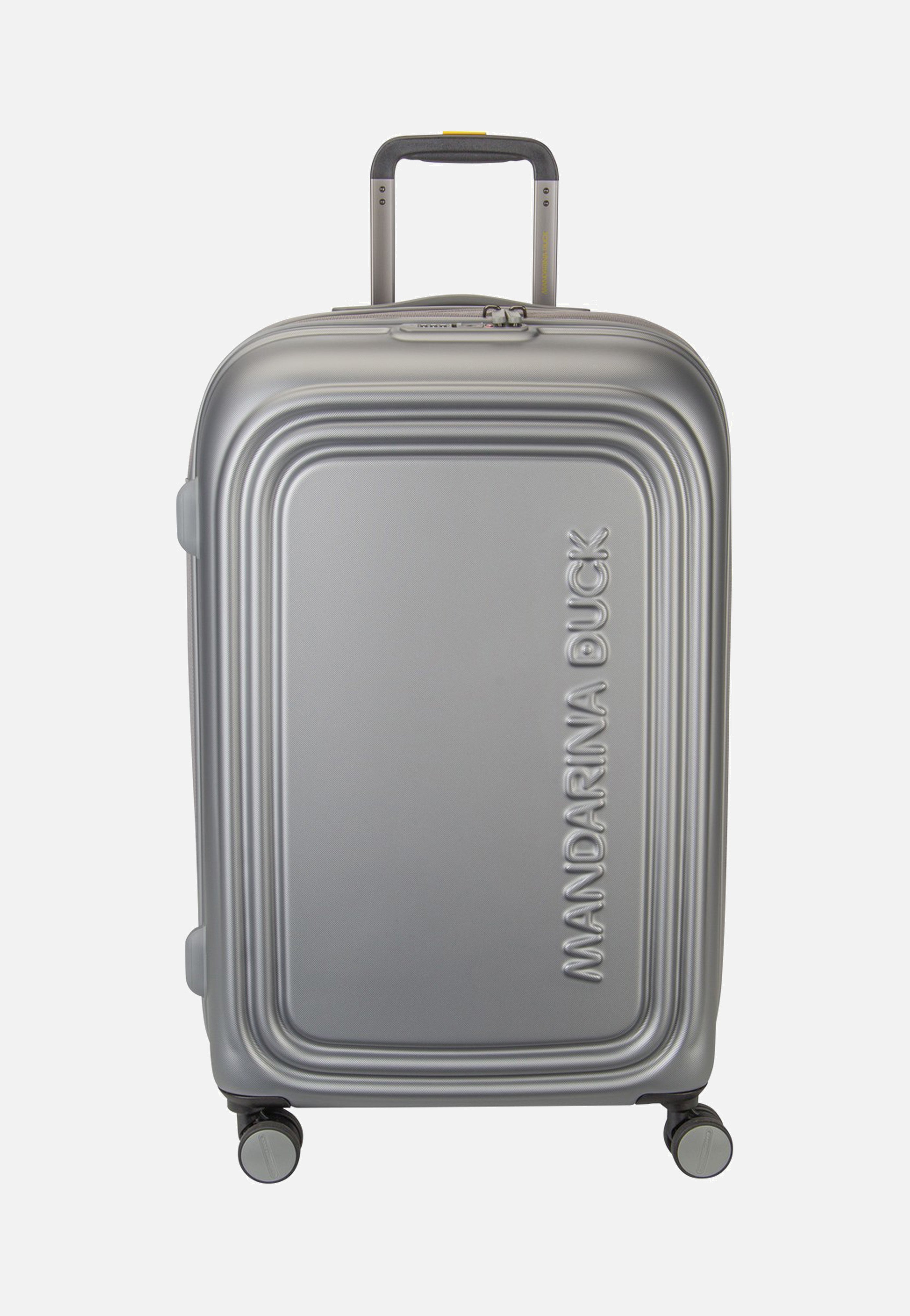 Mandarina Duck Logoduck + Trolley Medium Exp Silver Suitcase