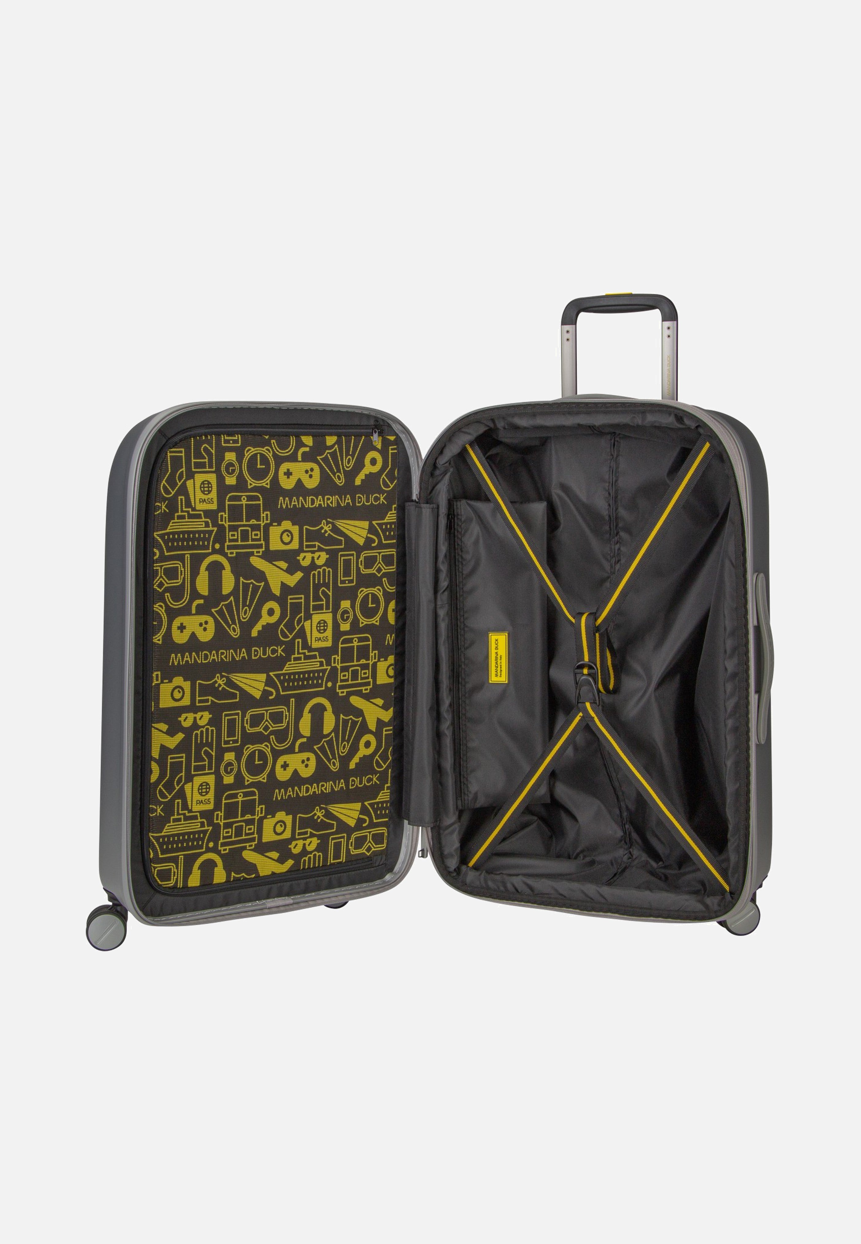 Mandarina Duck Logoduck + Trolley Medium Exp Silver Suitcase