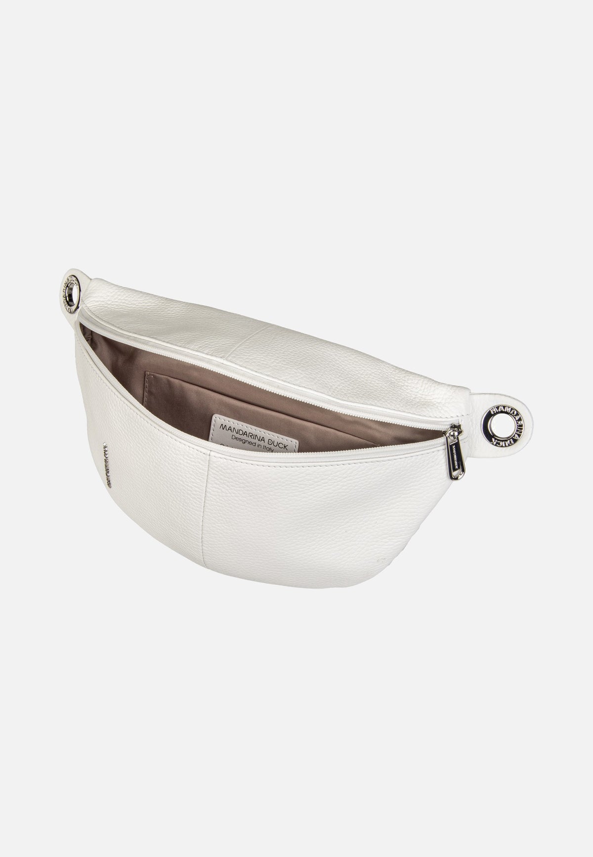Mandarina Duck Mellow Leather Bum Bag FZT73 Blanc Fanny Pack