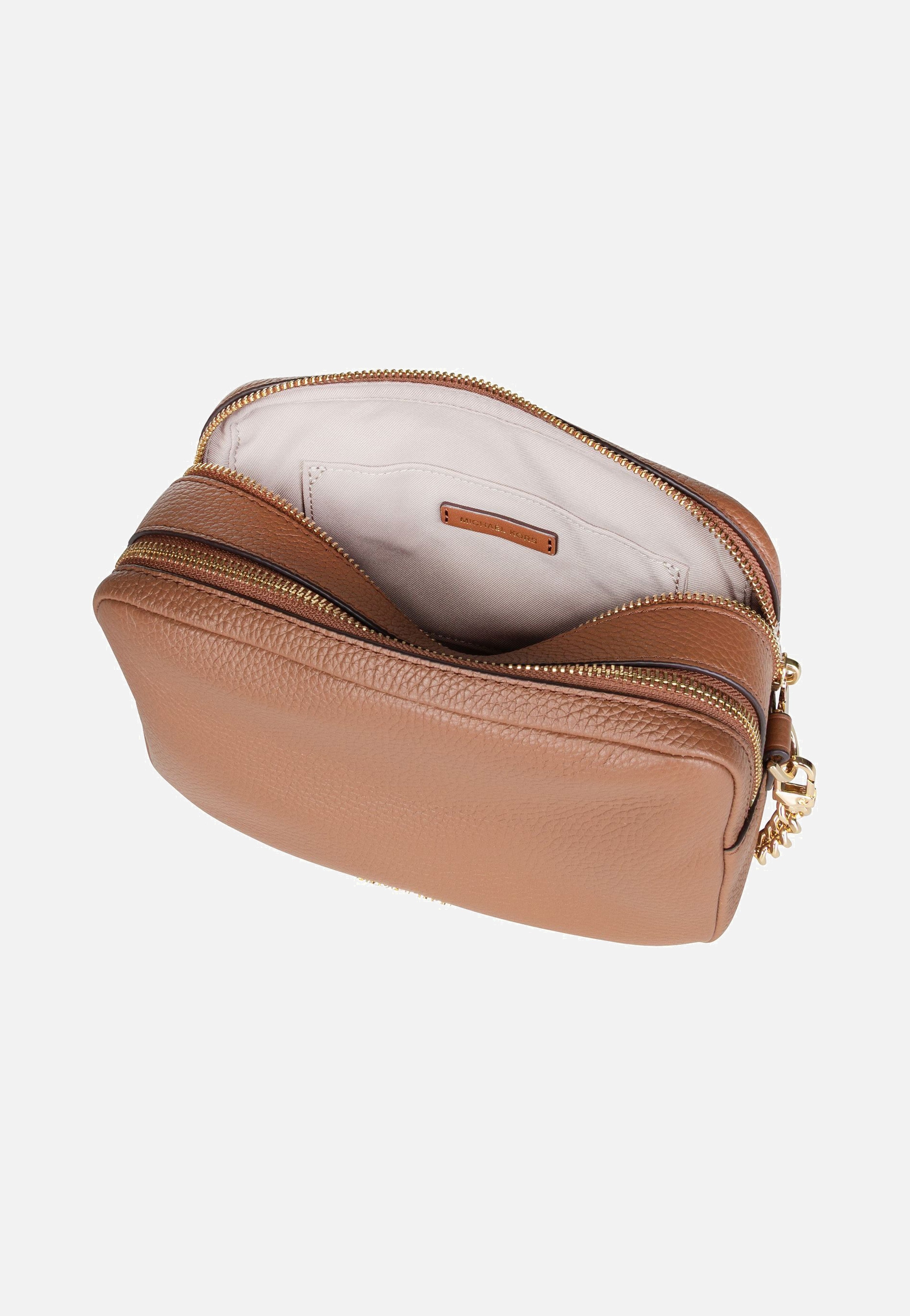 Michael Kors Bryant Medium Double Zip Chain Camera Pebble Luggage