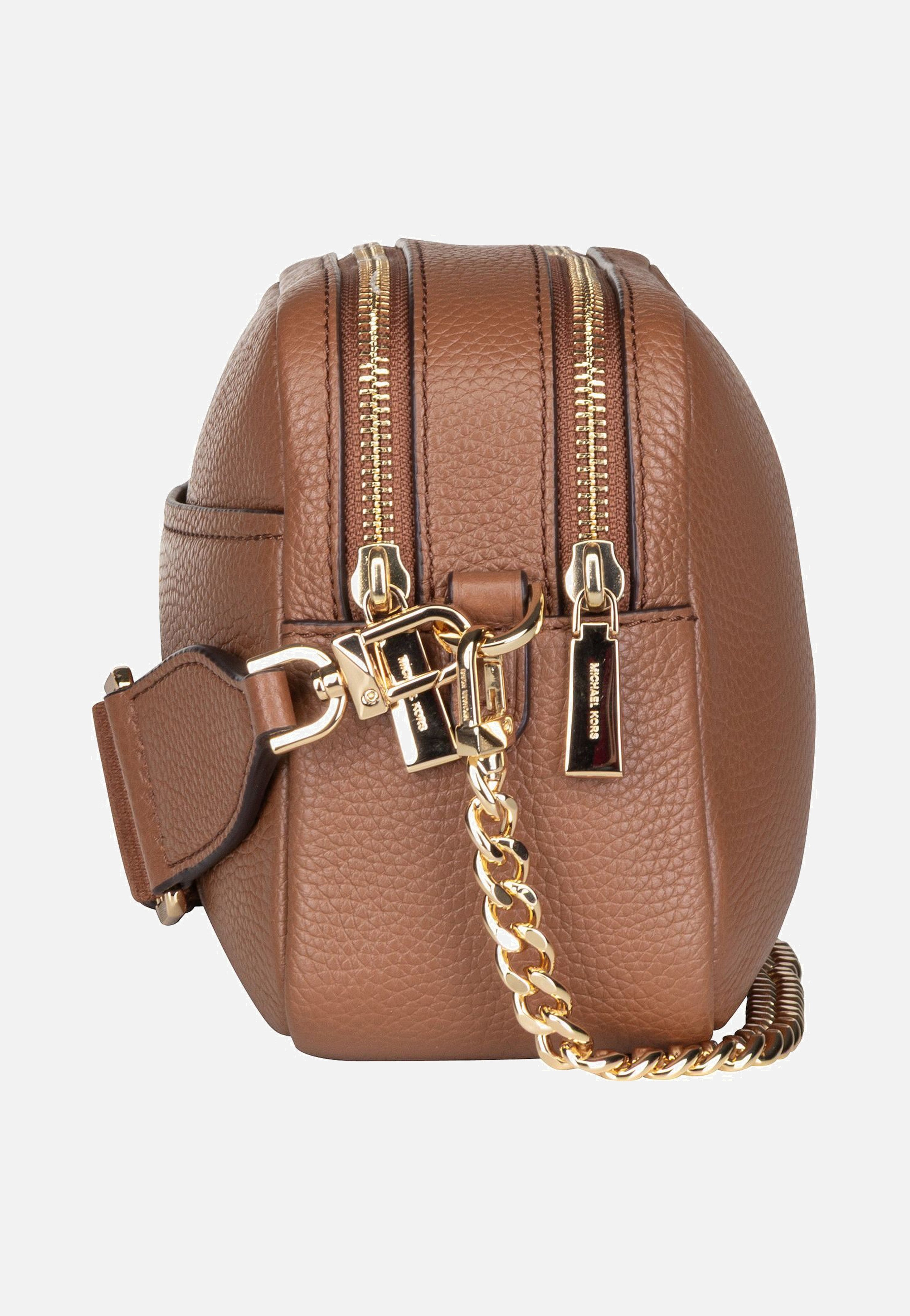 Michael Kors Bryant Medium Double Zip Chain Camera Pebble Luggage