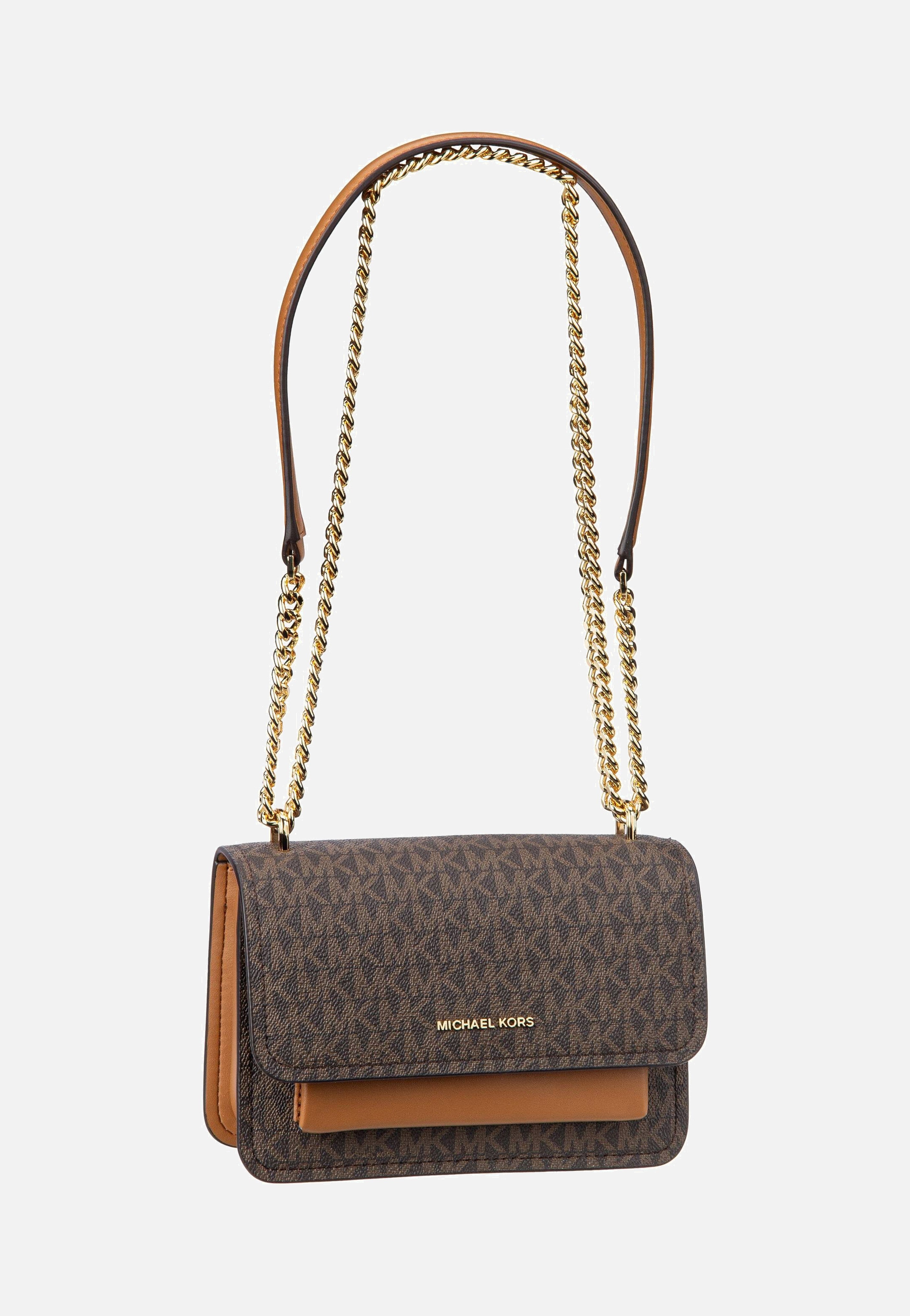 Michael Kors Claire SM Xbody MK Signature Brown/Acorn Evening Bag