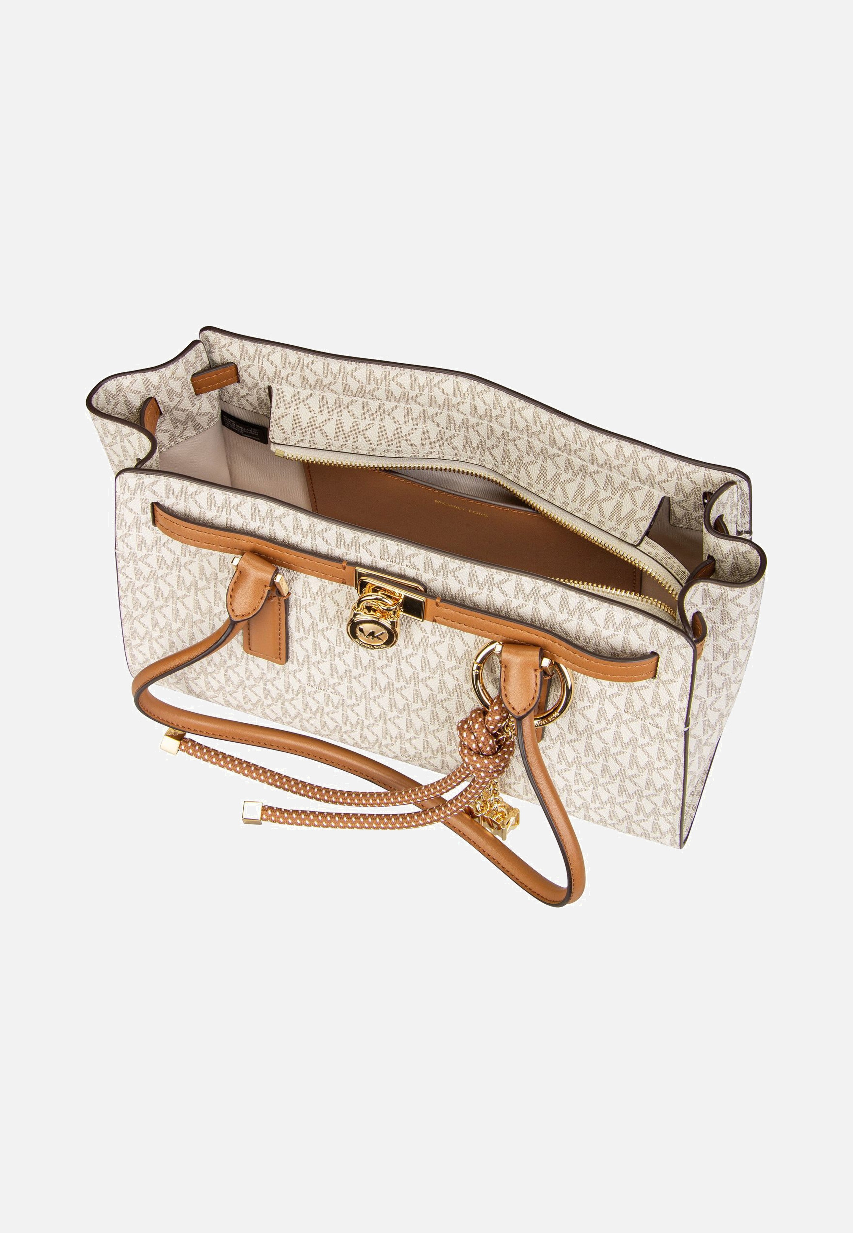Michael Kors Hamilton SM EW Shoulder Tote MK SIG Vanilla/Acorn Shoulder Bag