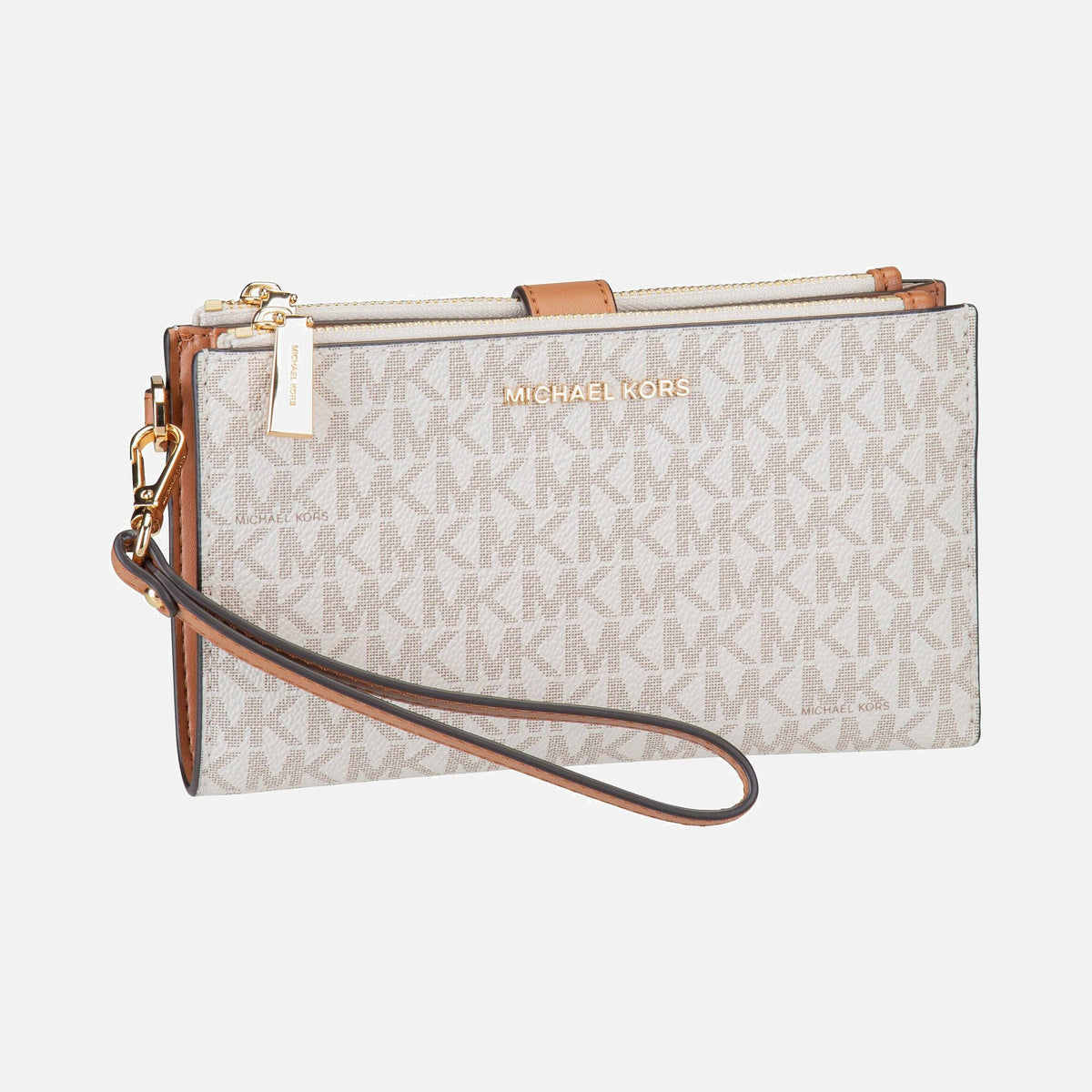 Michael Kors Jet Set Double Zip MK SIG Vanilla - Clutch | Sakoi