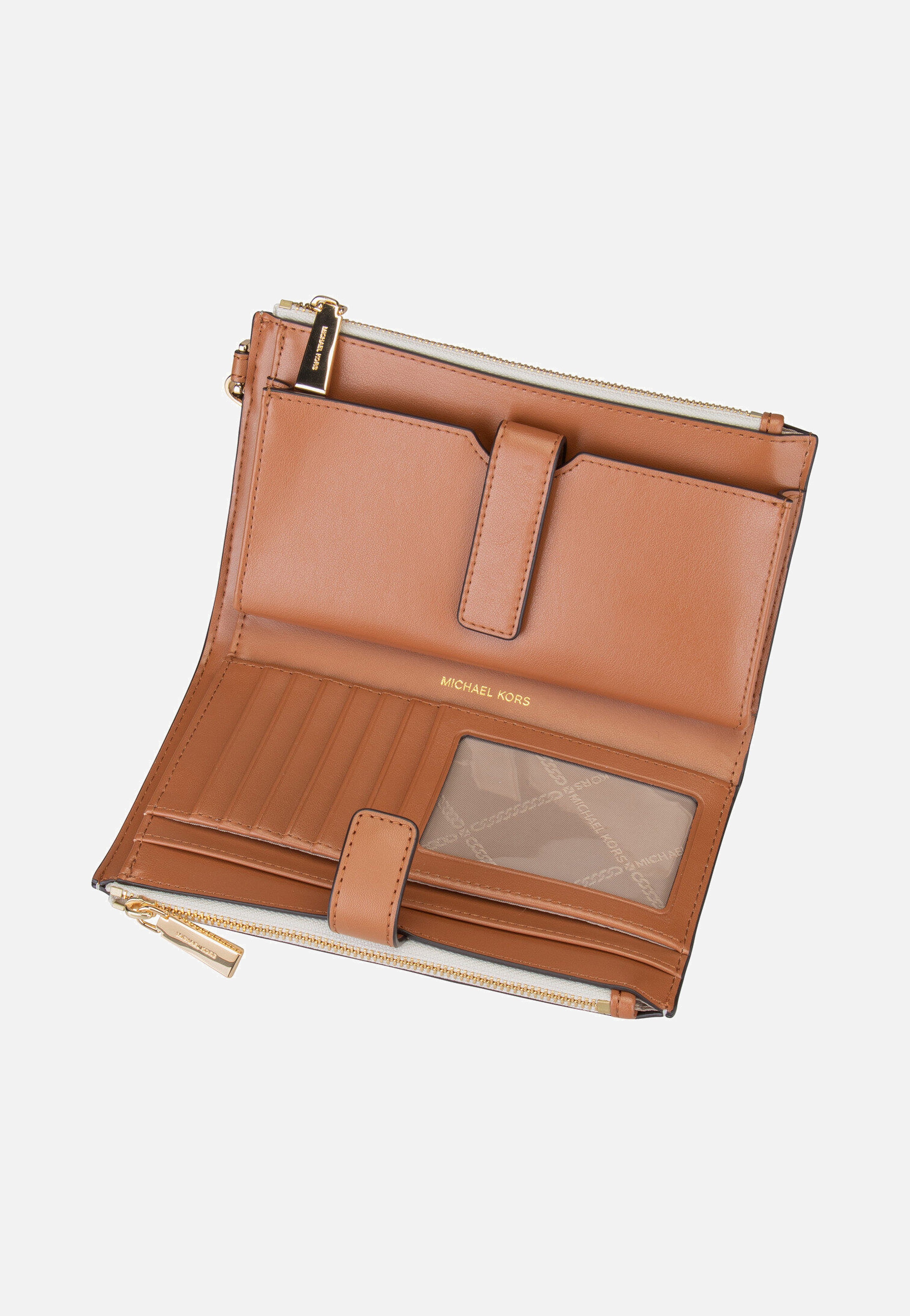 Michael Kors Jet Set Double Zip MK SIG Vanilla - Clutch | Sakoi