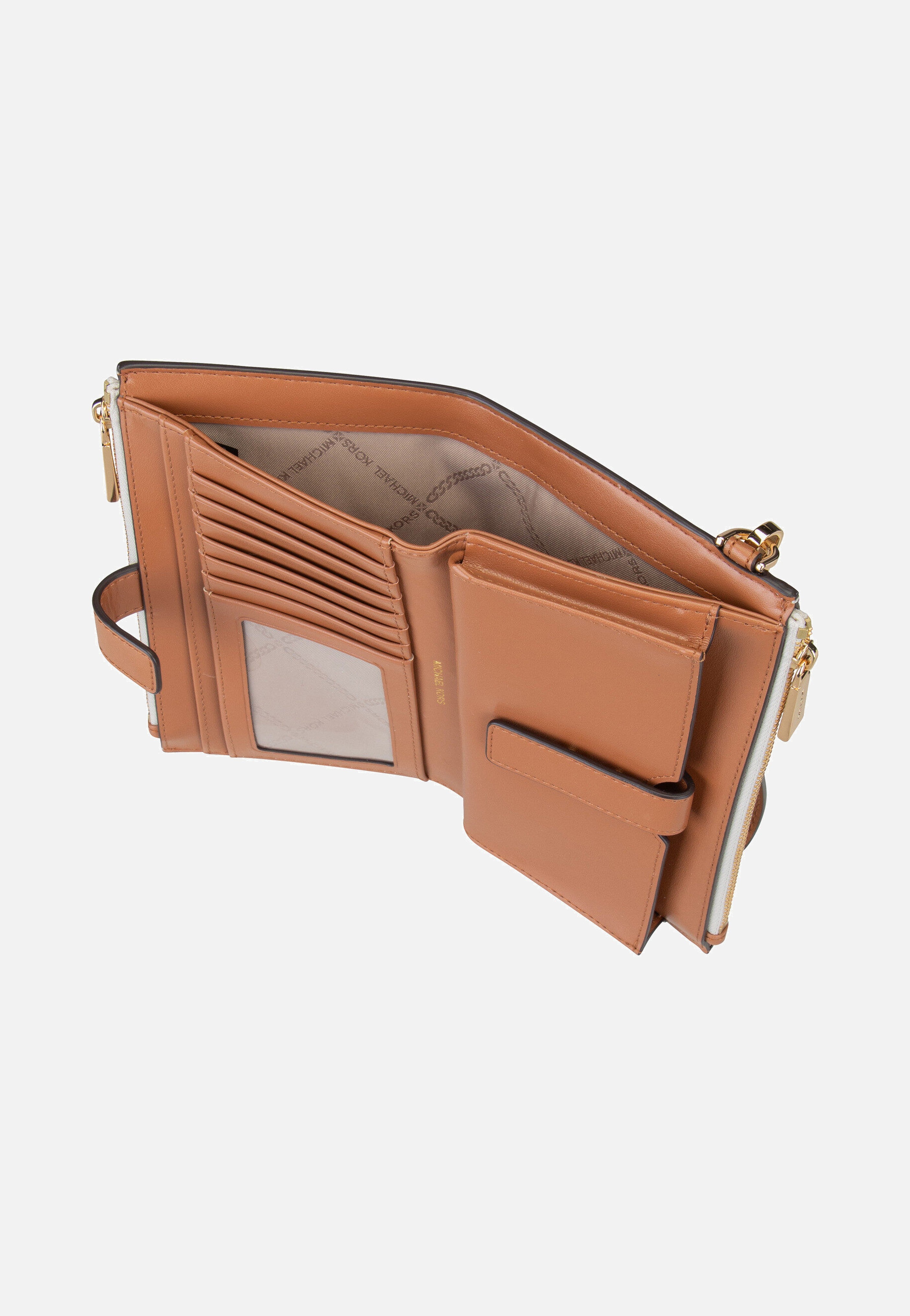 Michael Kors Jet Set Double Zip MK SIG Vanilla - Clutch | Sakoi