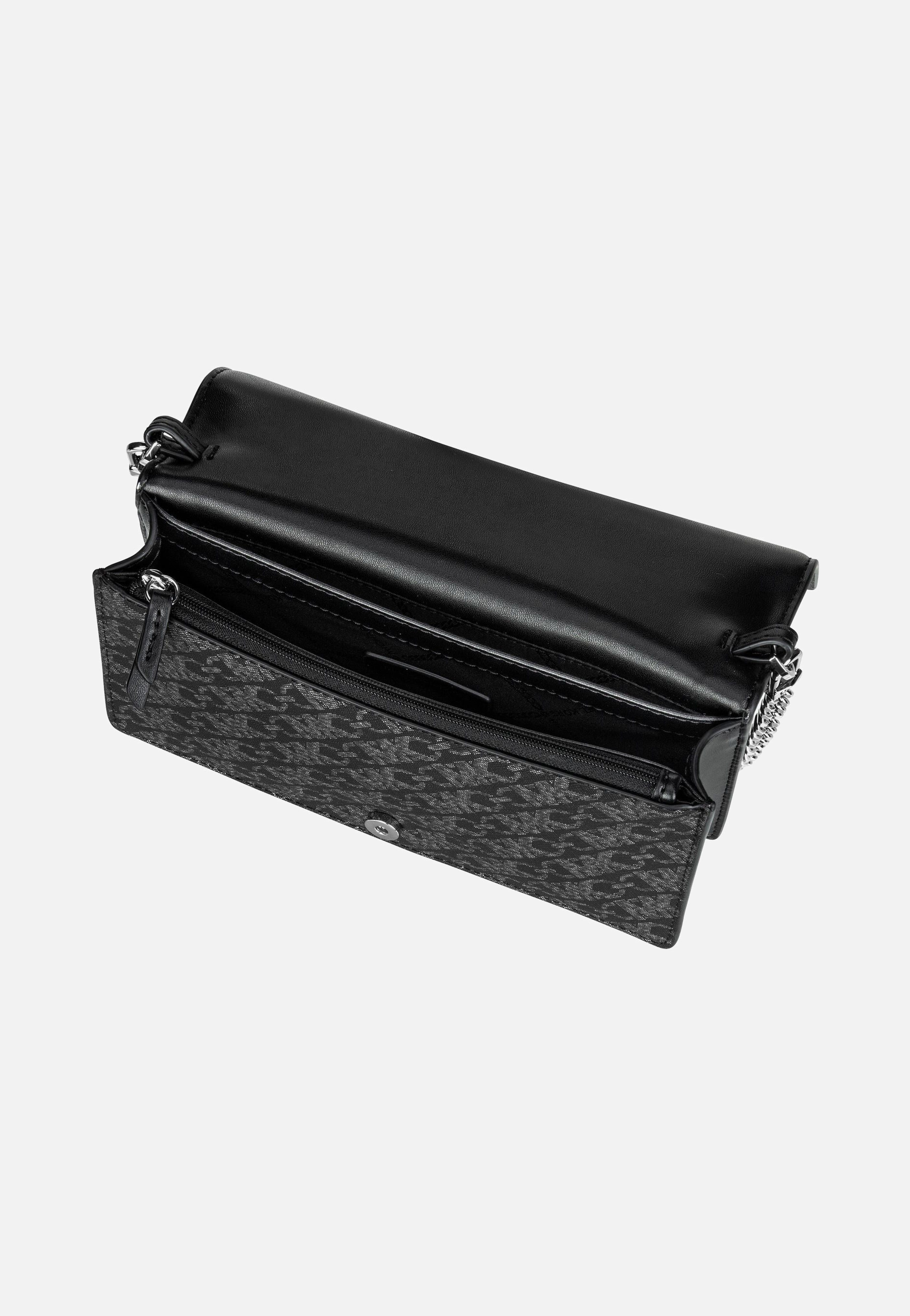 Michael Kors - Jet Set Medium Flap Chain MK SIG Black/Silver - Evening Bag | Women-Image