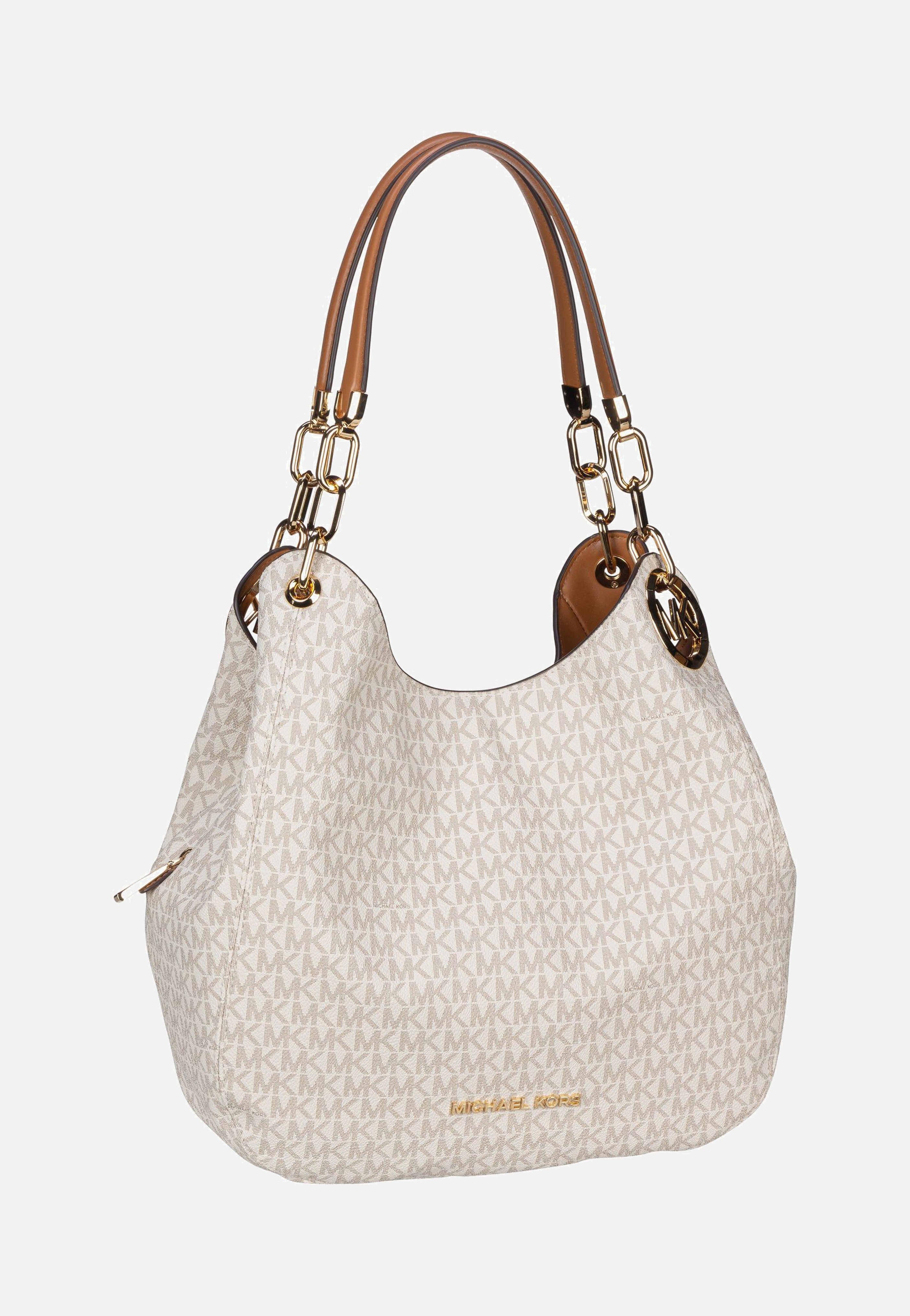 Michael Kors - Lillie Large Chain Shoulder Tote MK Signature Vanilla/Acorn - Hobo Bag | Women-Image