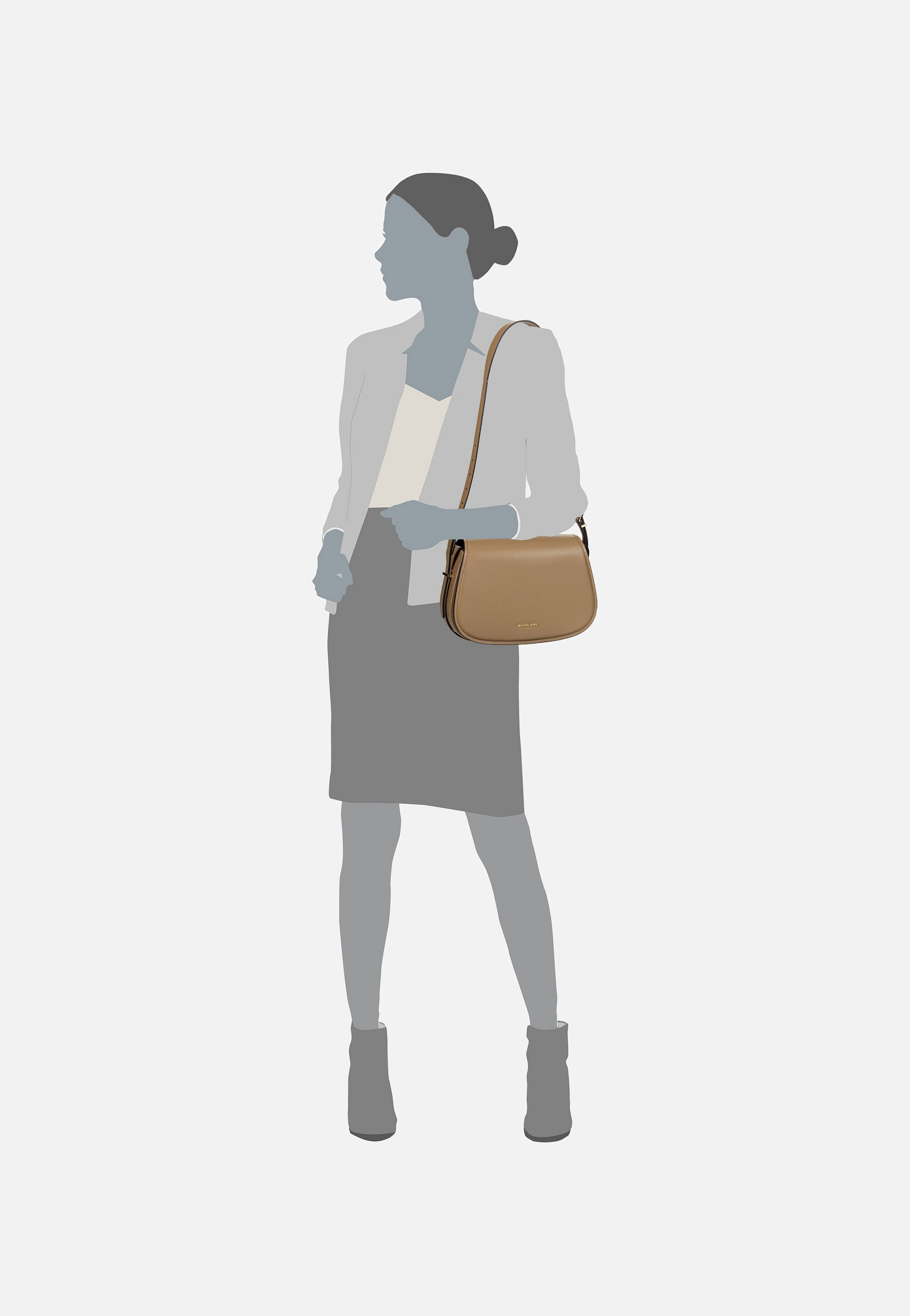 YKYK Michael Kors Lydia MD Flap Husk - Saddle Bag | Sakoi