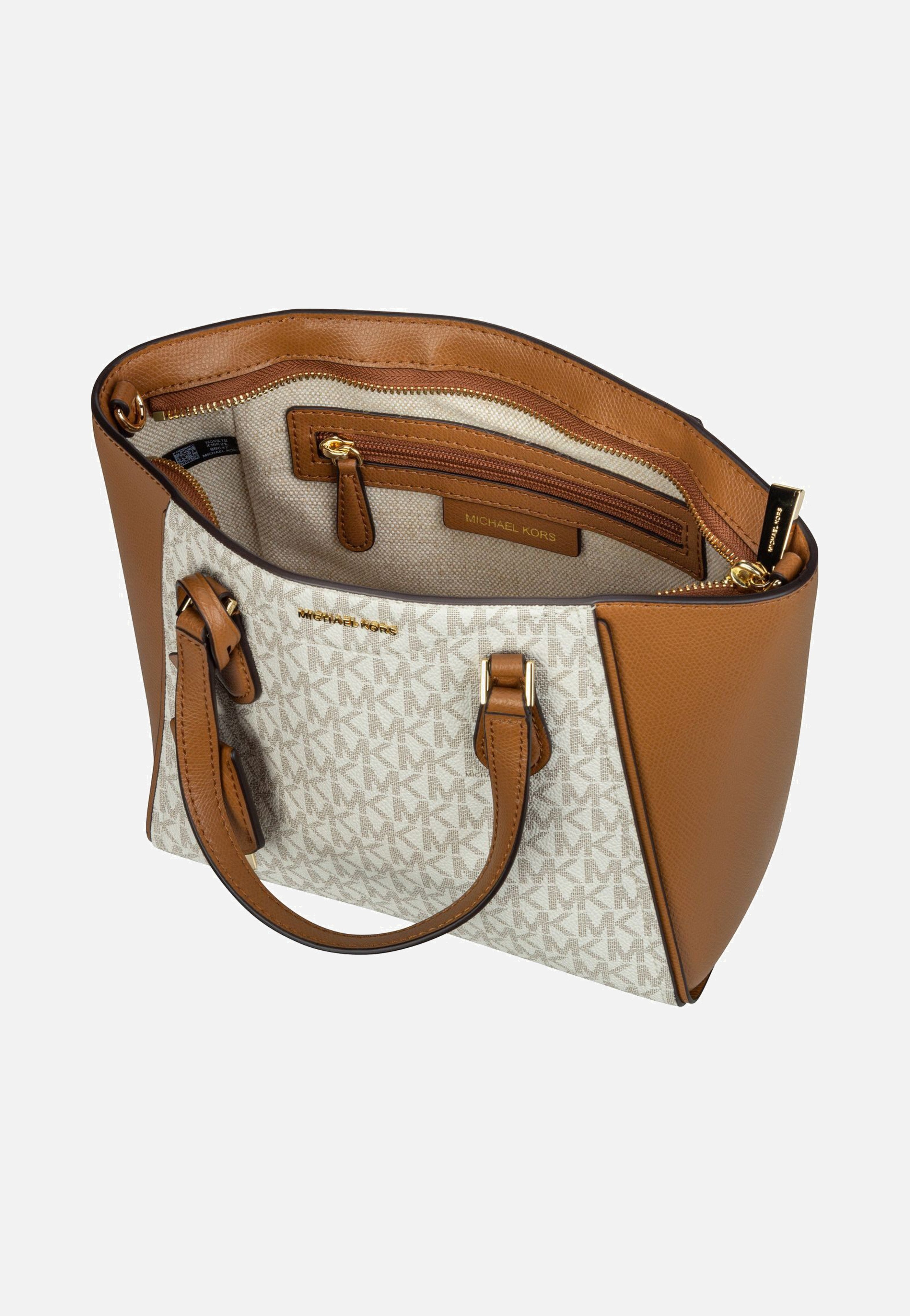 Michael Kors - Taryn Small Convertible MK SIG Vanilla/Acorn - Handle Bag | Women-Image