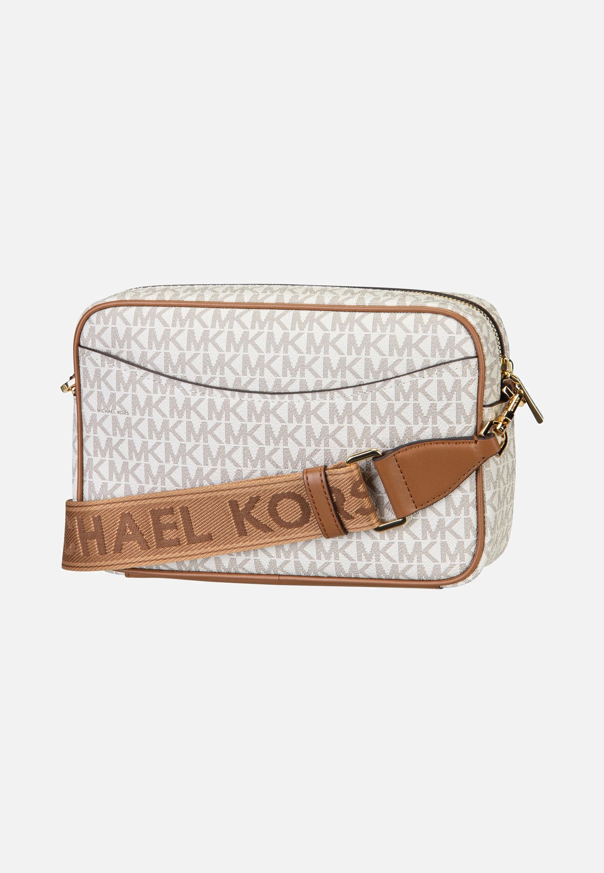 Michael Kors Bev LG Ew Pckt Xbody Vanilla/Acorn Bolso bandolera