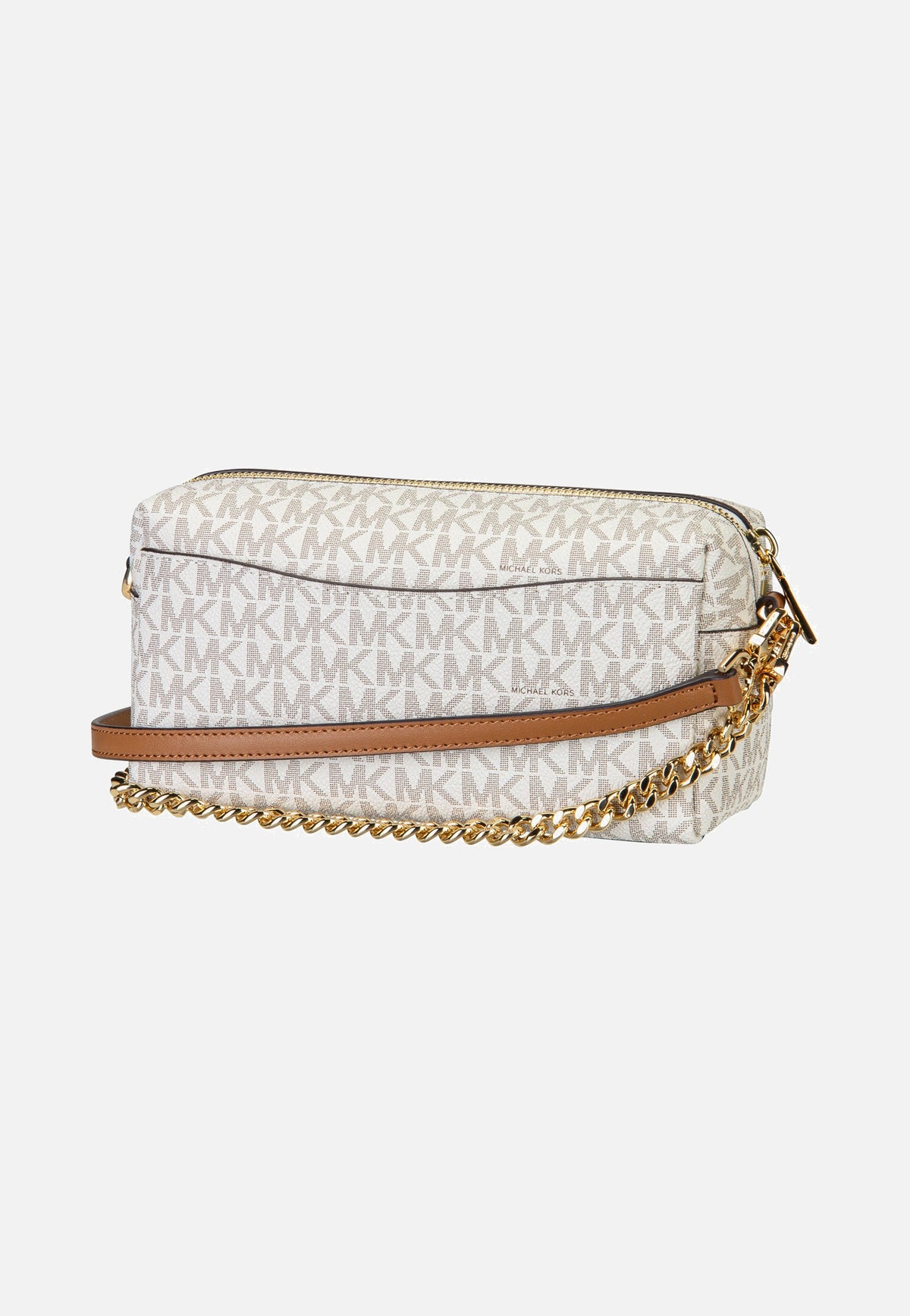 Michael Kors Bryant SM Soft Xbody W/ Chain Vanilla/Acorn Borsa a tracolla