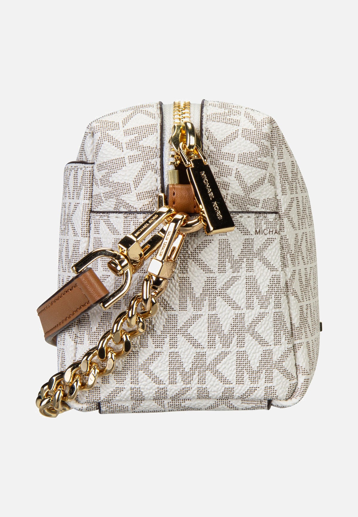 Michael Kors Bryant SM Soft Xbody W/ Chain Vanilla/Acorn Borsa a tracolla