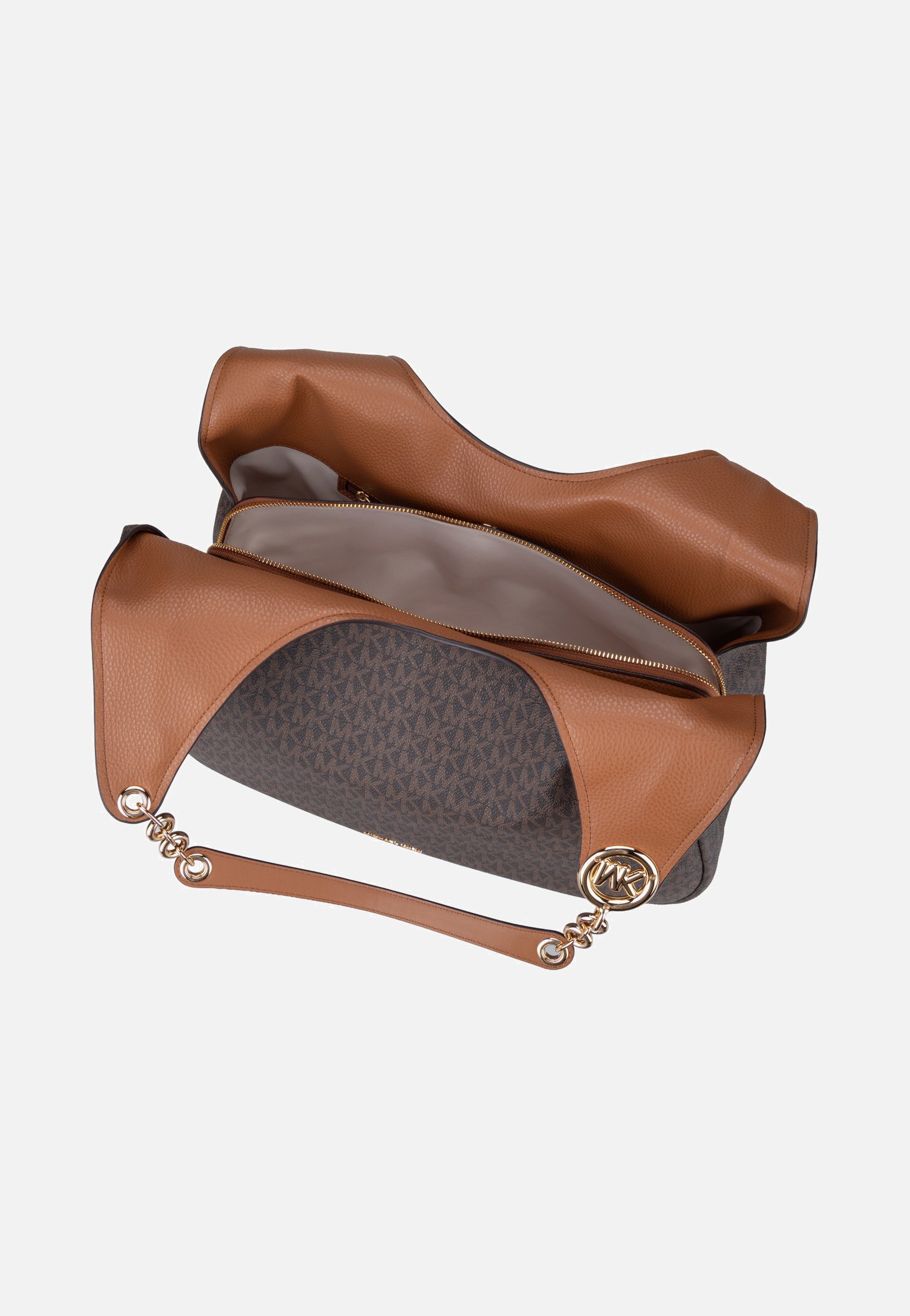 Michael Kors Ellie LG Trpl Compt Shldr Tote Brown/Acorn Sac Hobo