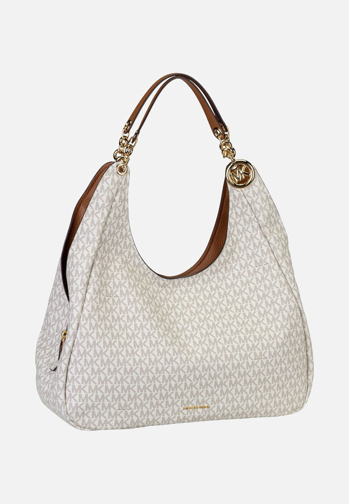Michael Kors Ellie LG Trpl Compt Shldr Tote Vanilla/Acorn Hobo Bag