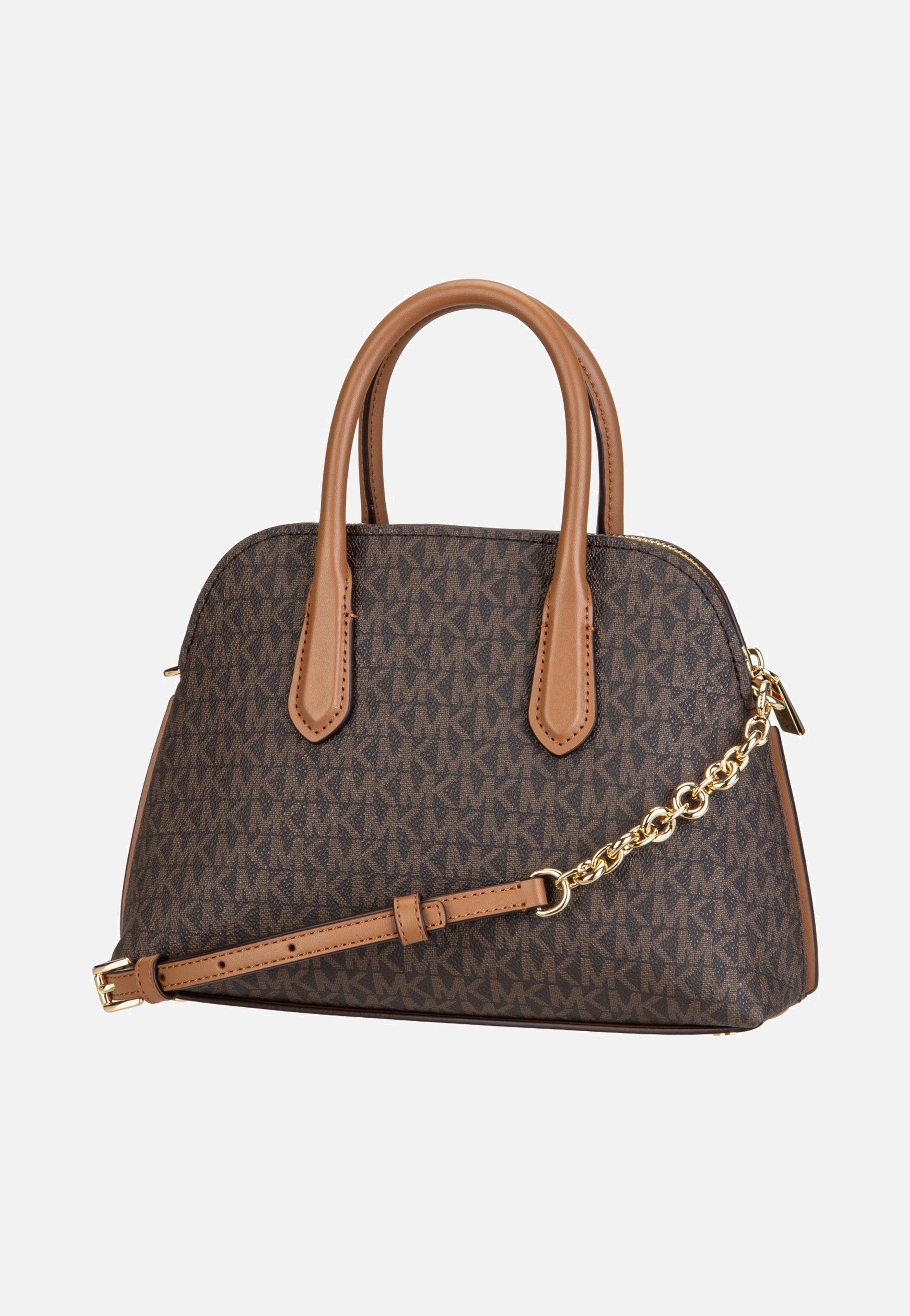Michael Kors Freddie Medium Dome Chn Stchl Brown/Acorn - Handle