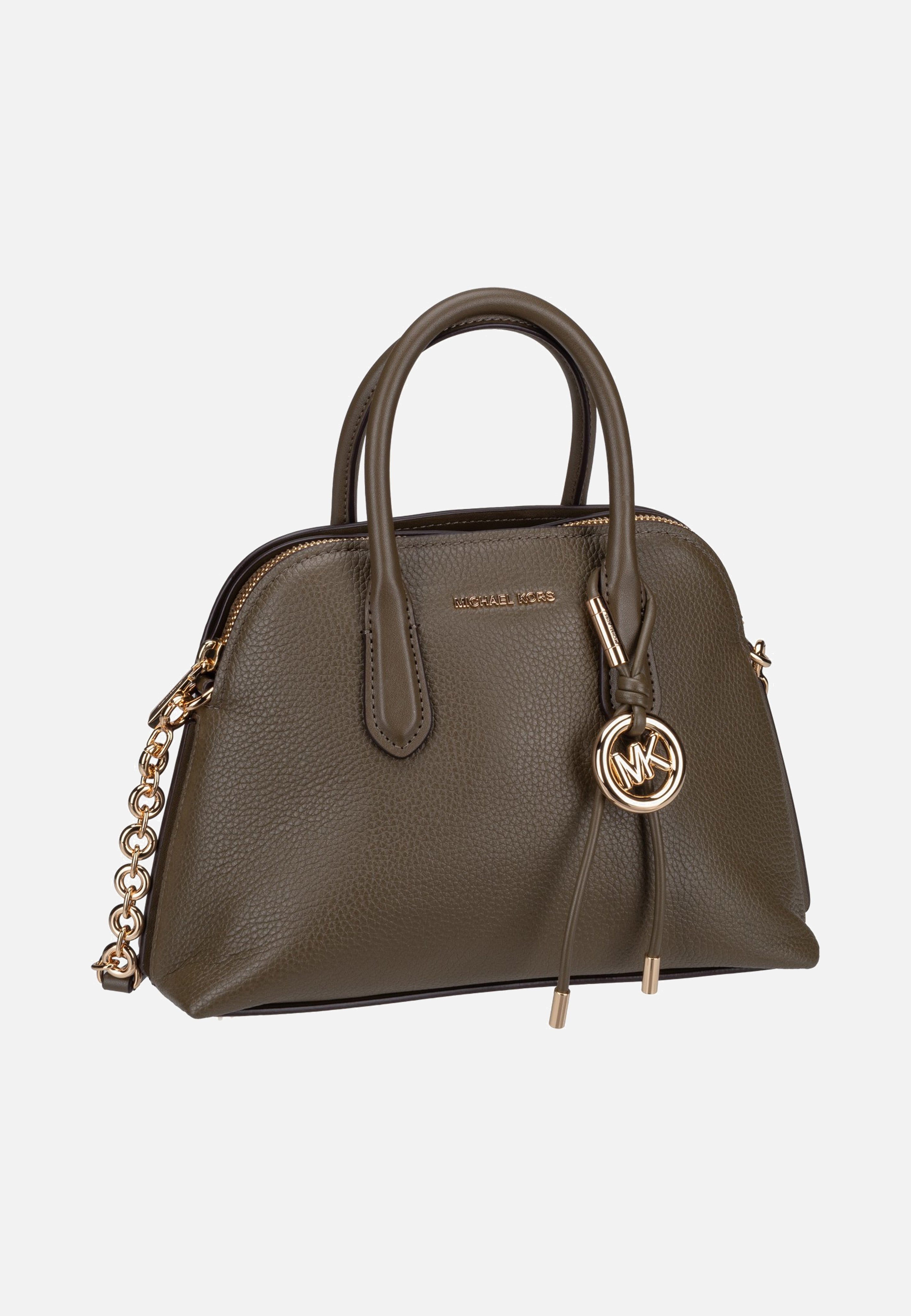 Michael Kors Freddie Medium Dome Chn Stchl Loden Handle Bag