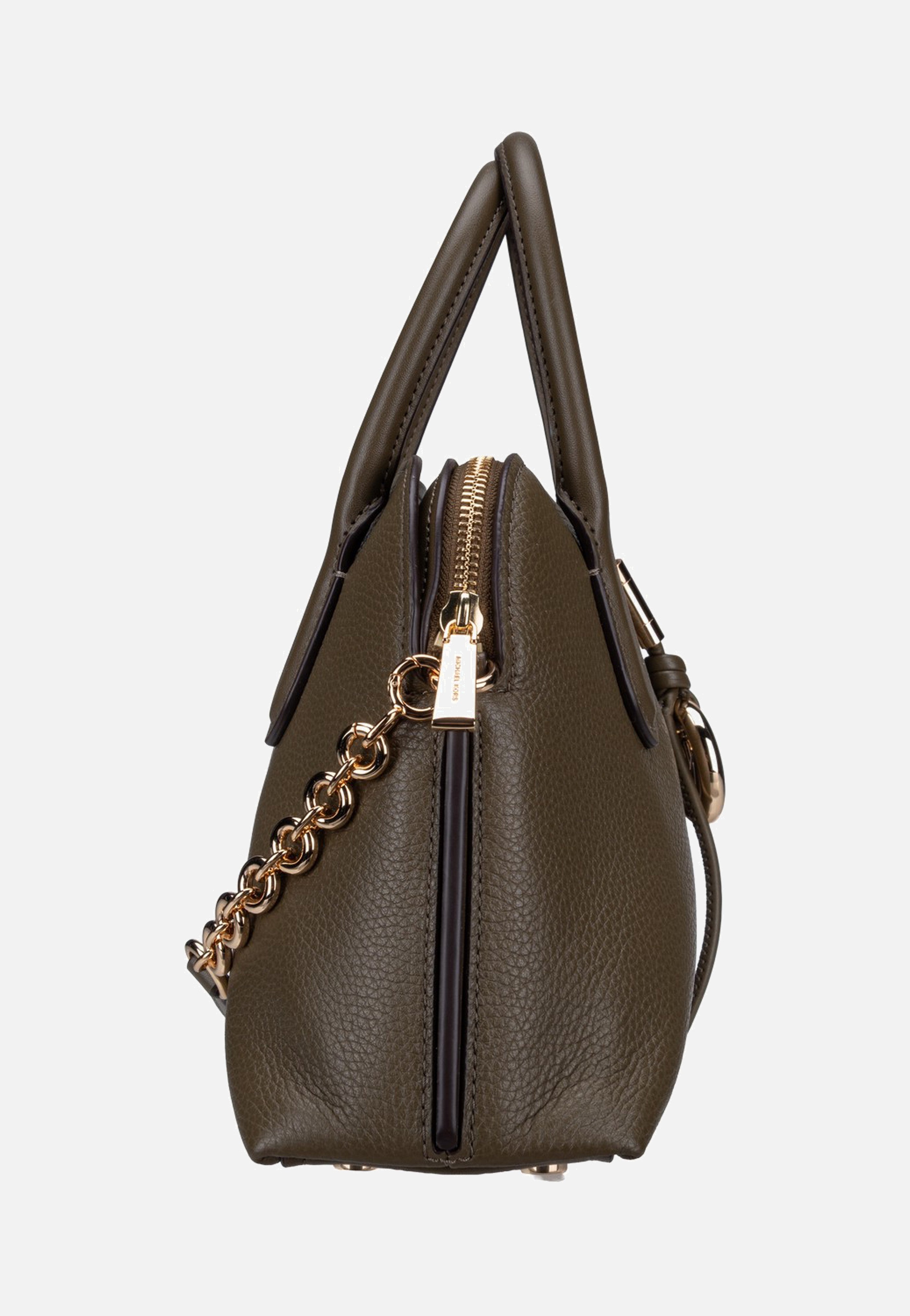Michael Kors Freddie Medium Dome Chn Stchl Loden Handle Bag