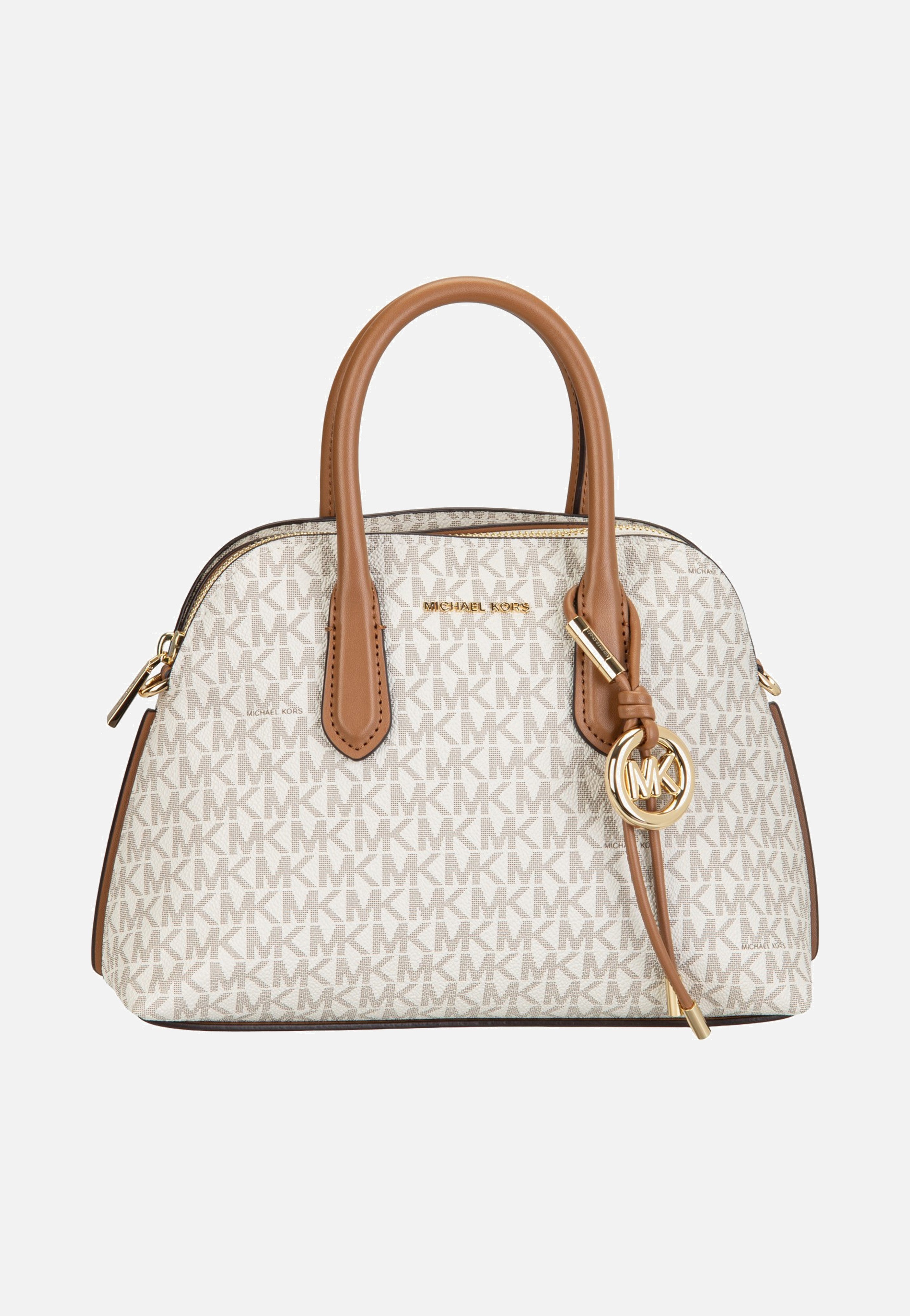 Michael Kors Freddie Medium Dome Chn Stchl Vanilla/Acorn - Handle