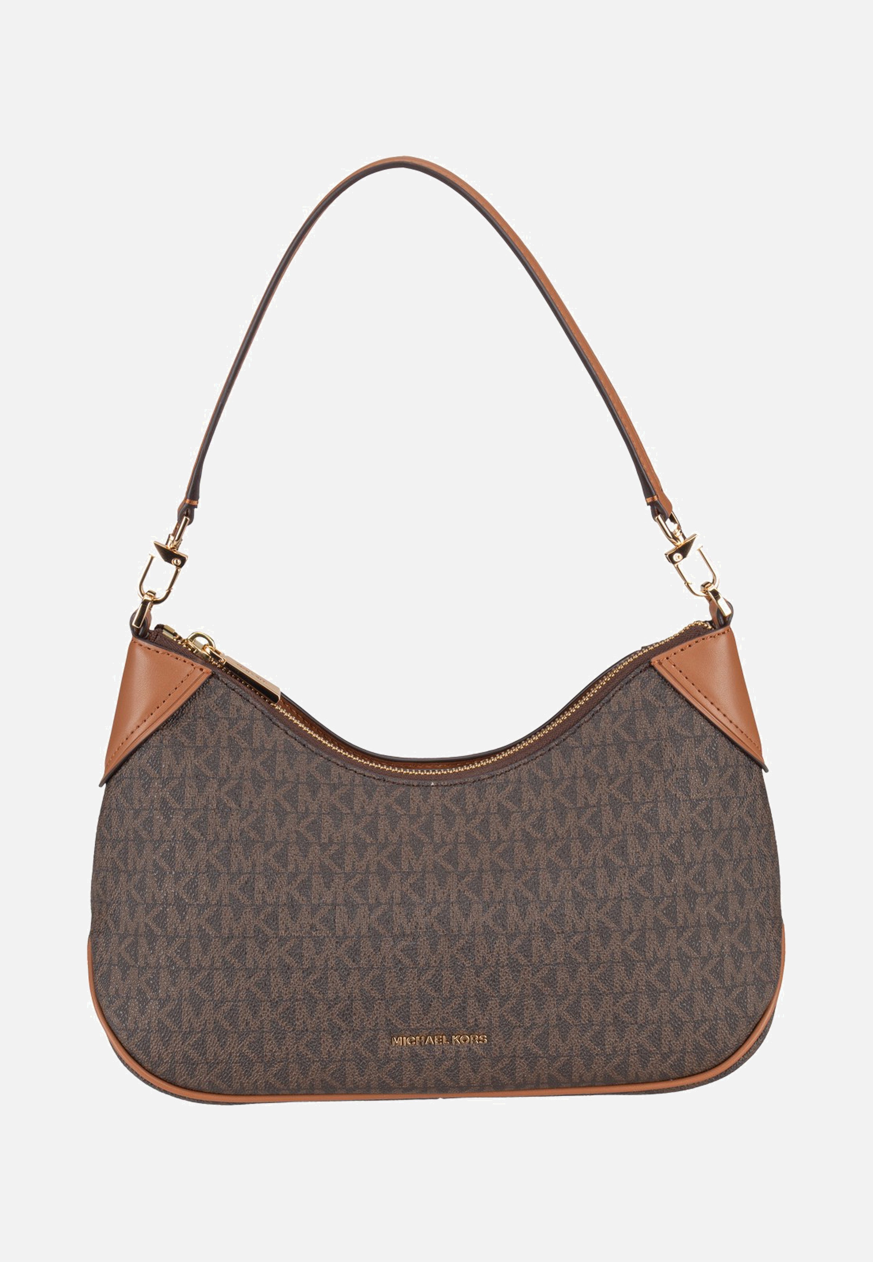 Michael Kors Jet Set MD Conv Pouchette Xbody Brown/Acorn Shoulder Bag