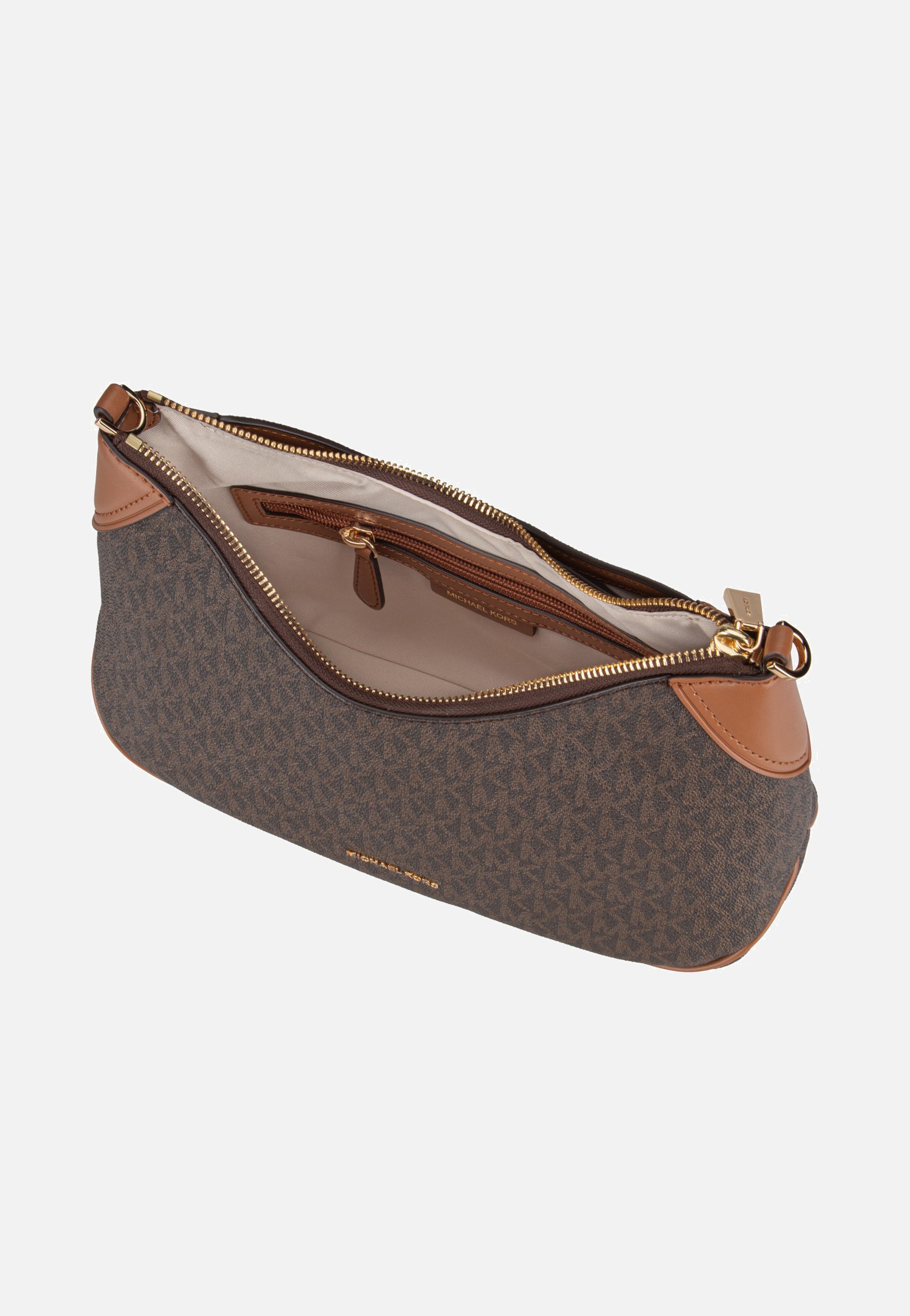 Michael Kors Jet Set MD Conv Pouchette Xbody Brown/Acorn Shoulder Bag