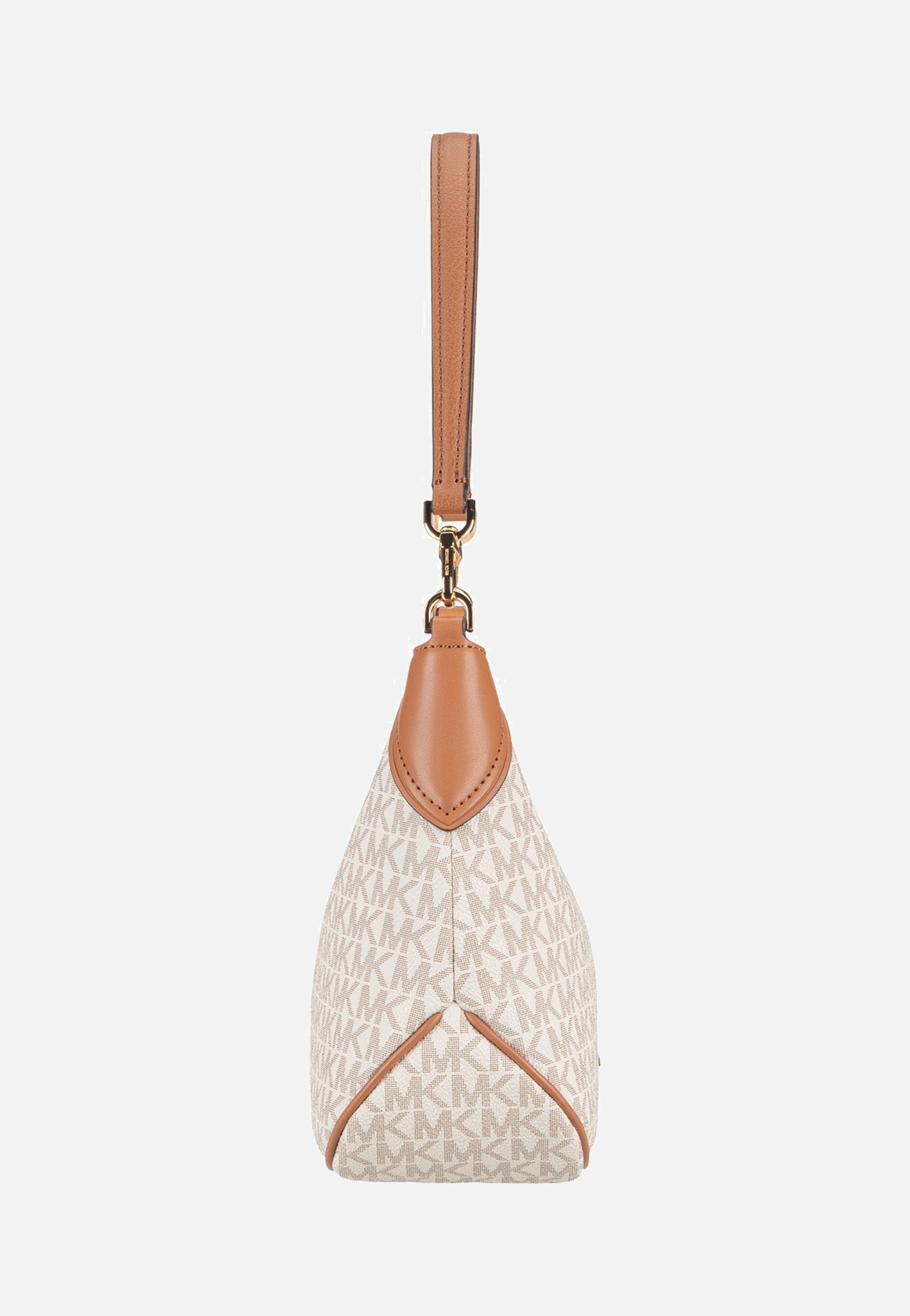 Michael Kors Jet Set MD Conv Pouchette Xbody Vanilla/Acorn Shoulder Bag
