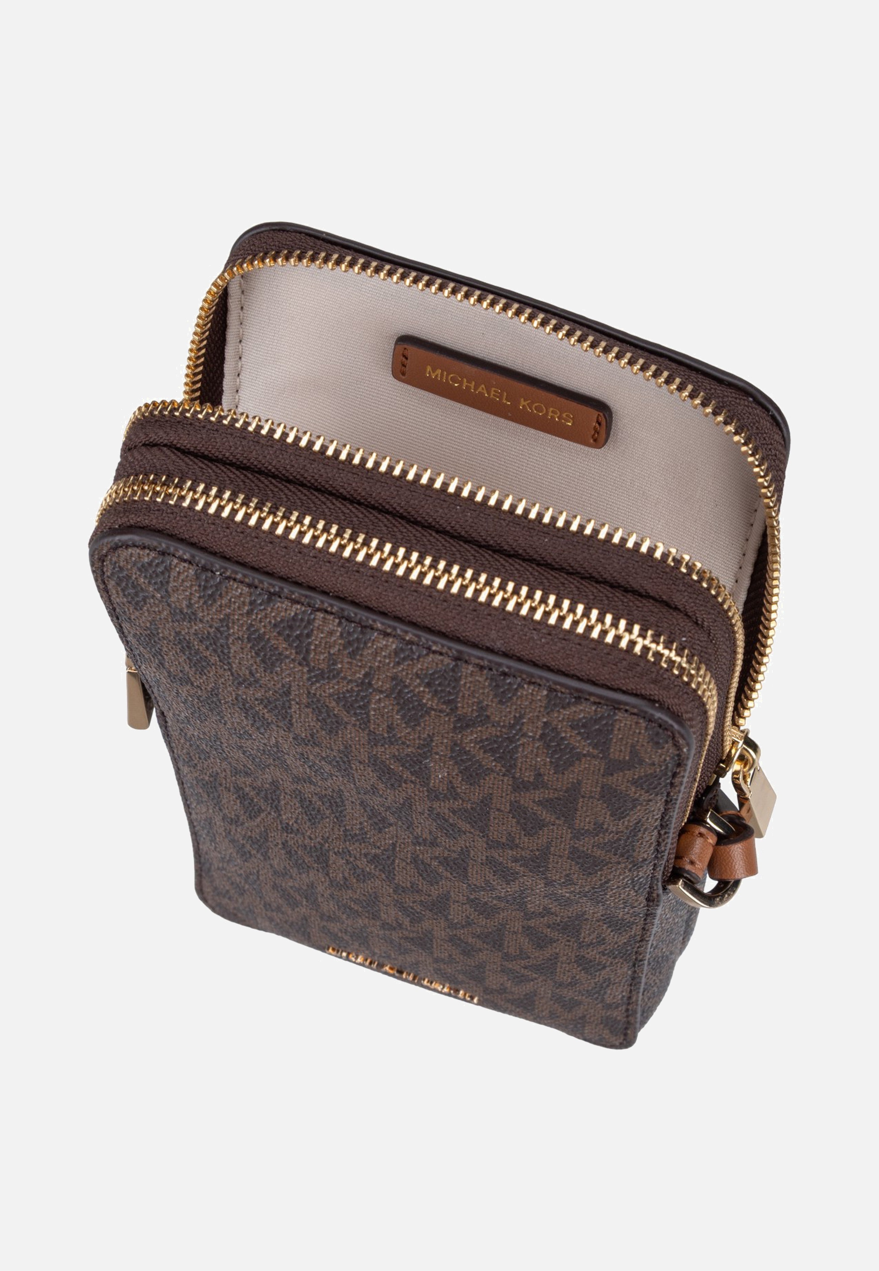 Michael Kors Jet Set SM Ns Double Zip Phone Xbody Brown/Acorn Buideltas
