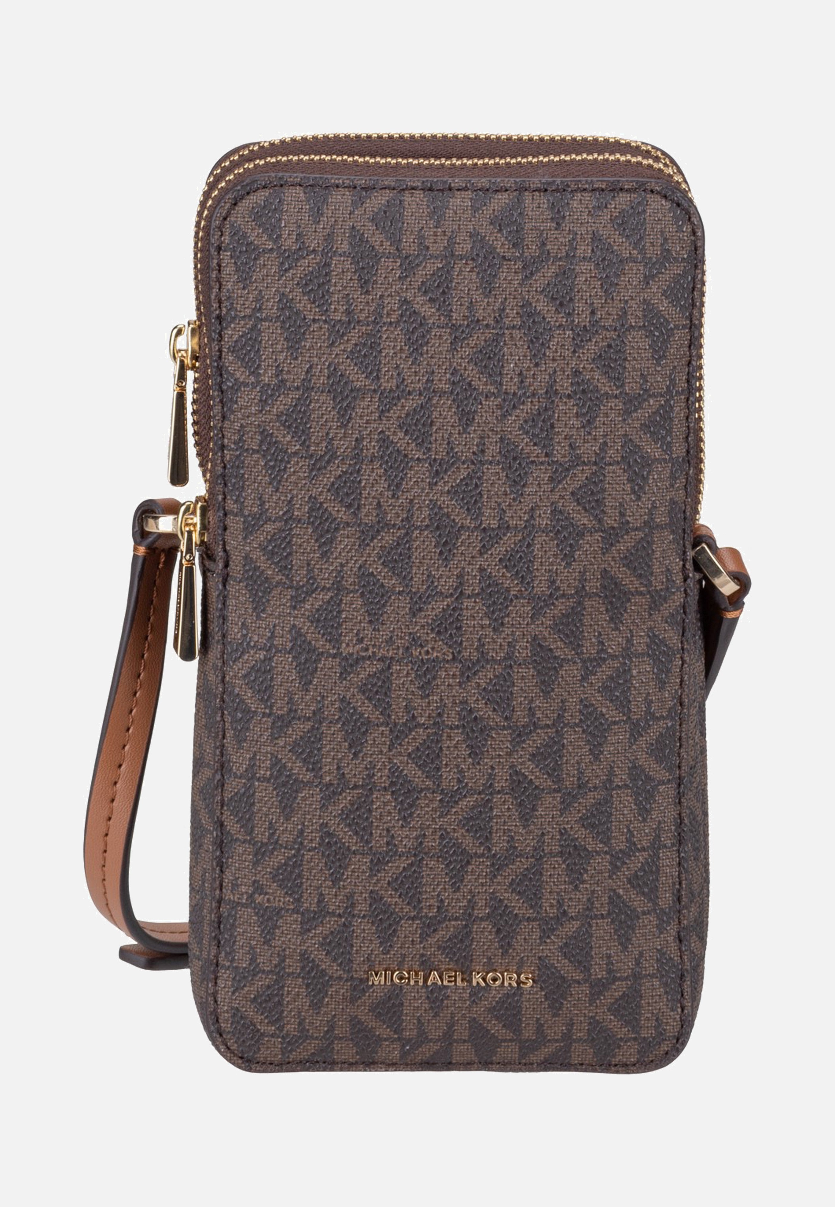 Michael Kors Jet Set SM Ns Double Zip Phone Xbody Brown/Acorn Buideltas